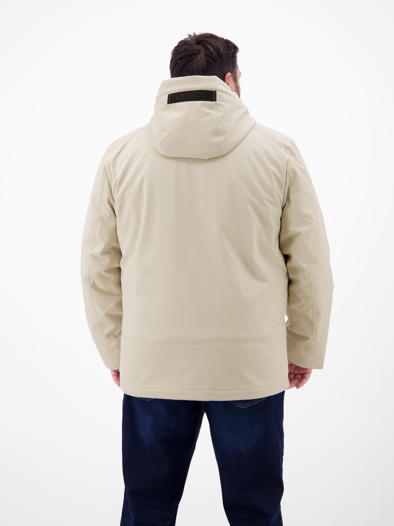 LERROS Outdoorjacke »LERROS Herren Struktur-Blouson in Übergrößen« mit Kapuze Wasser- und windabweisend