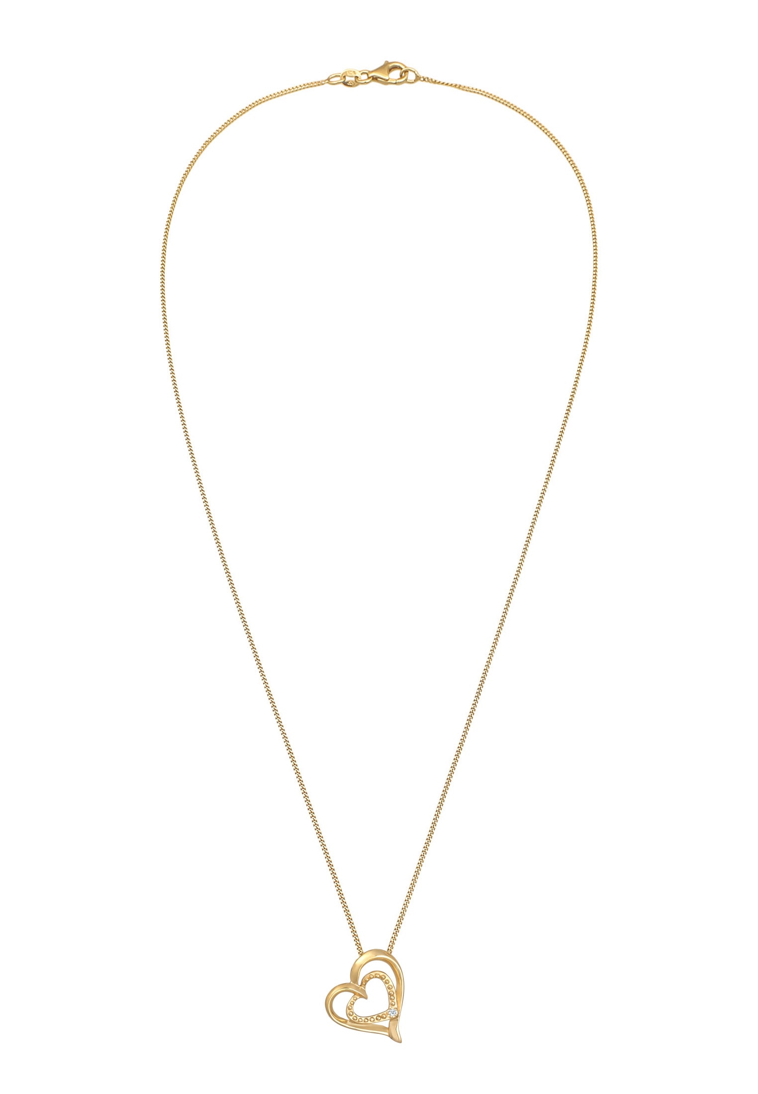 Elli DIAMONDS Silberkette »Halskette Herz Liebesbeweis Diamant (0.015 ct.) Silber«