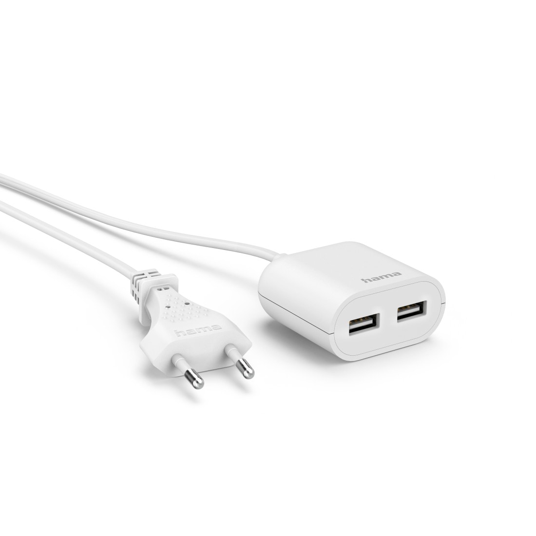 Hama Netzteil »USB Netzteil, 1,9 m, 2,4 A, 2x USB-A, Weiß«