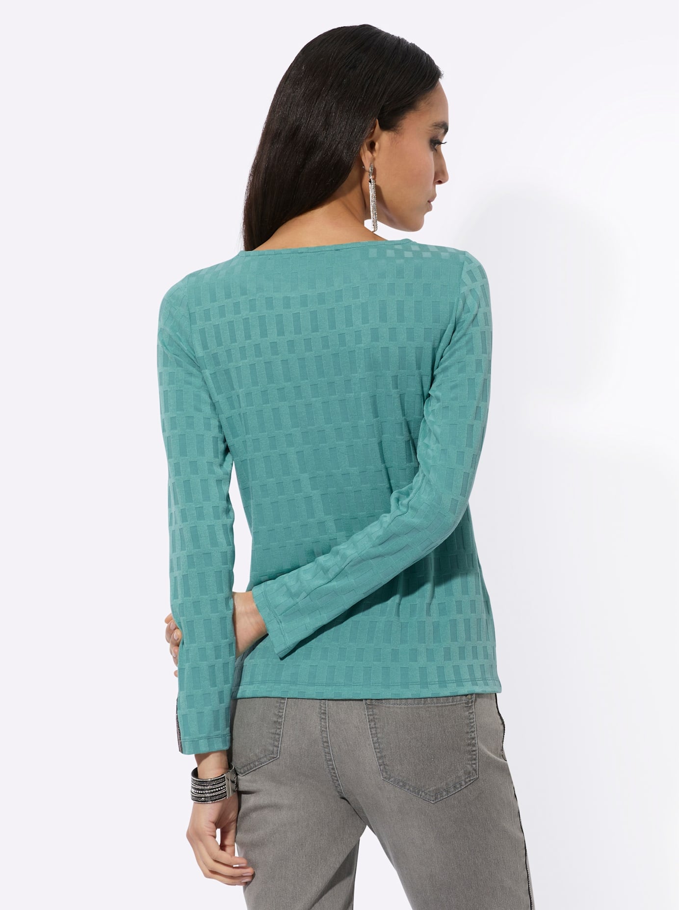 creation L Langarmshirt »Jacquard-Shirt«, (1 tlg.)