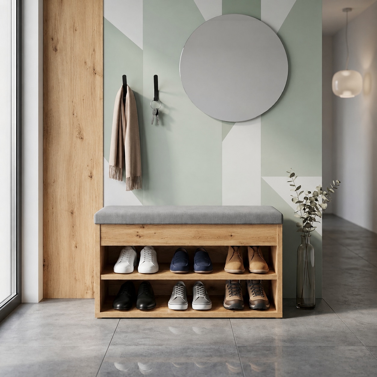 OTTO home Schuhbank »Schuchschrank 60,  Schuhregal, Schuhtruhe, Schuhkommode, Sitzbank« Inkl. bequemem Sitzkissen mit Stauraum darunter