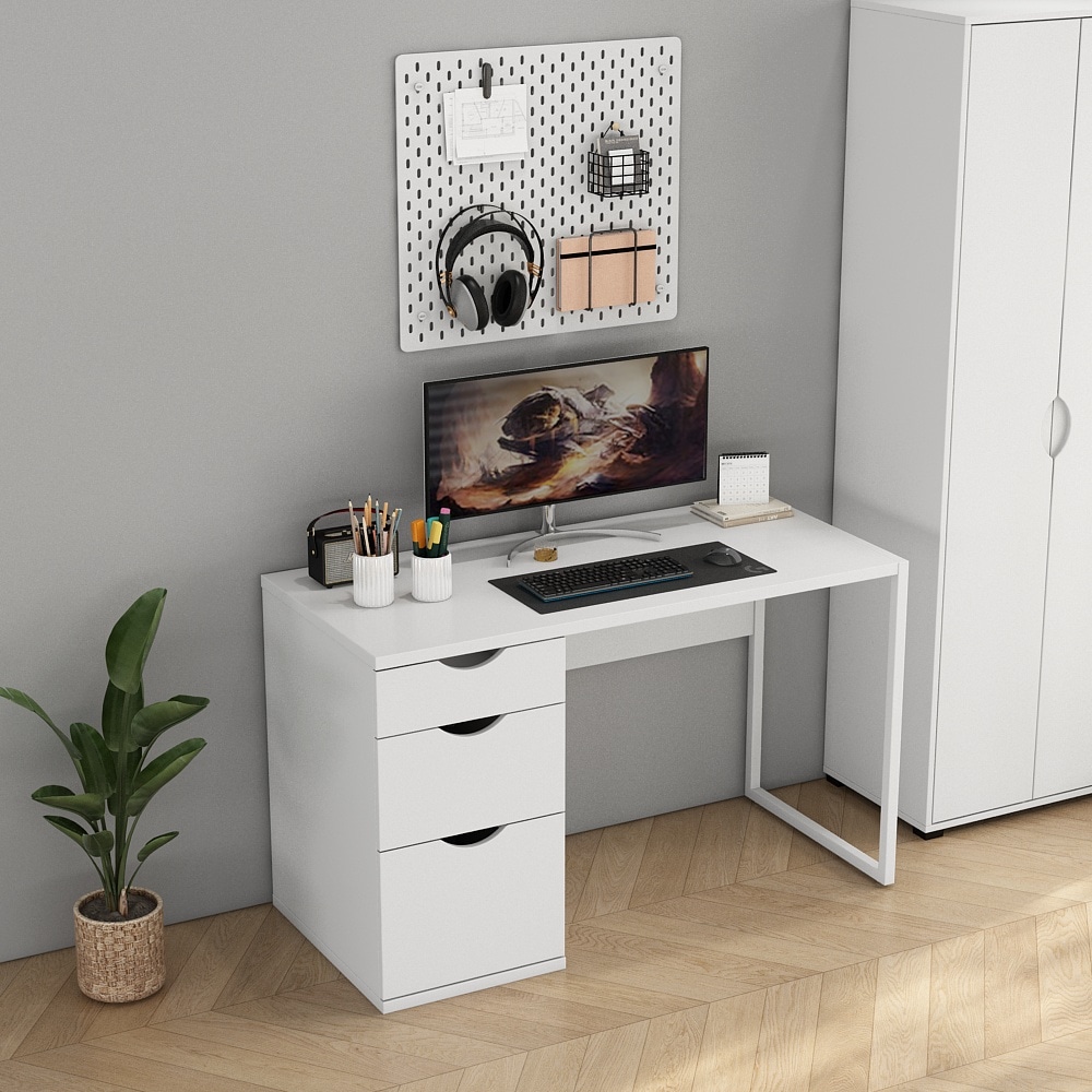 OTTO home Schreibtisch Set,  mit Schubladen, im modernen skandinavischen Design, Breite 120 cm