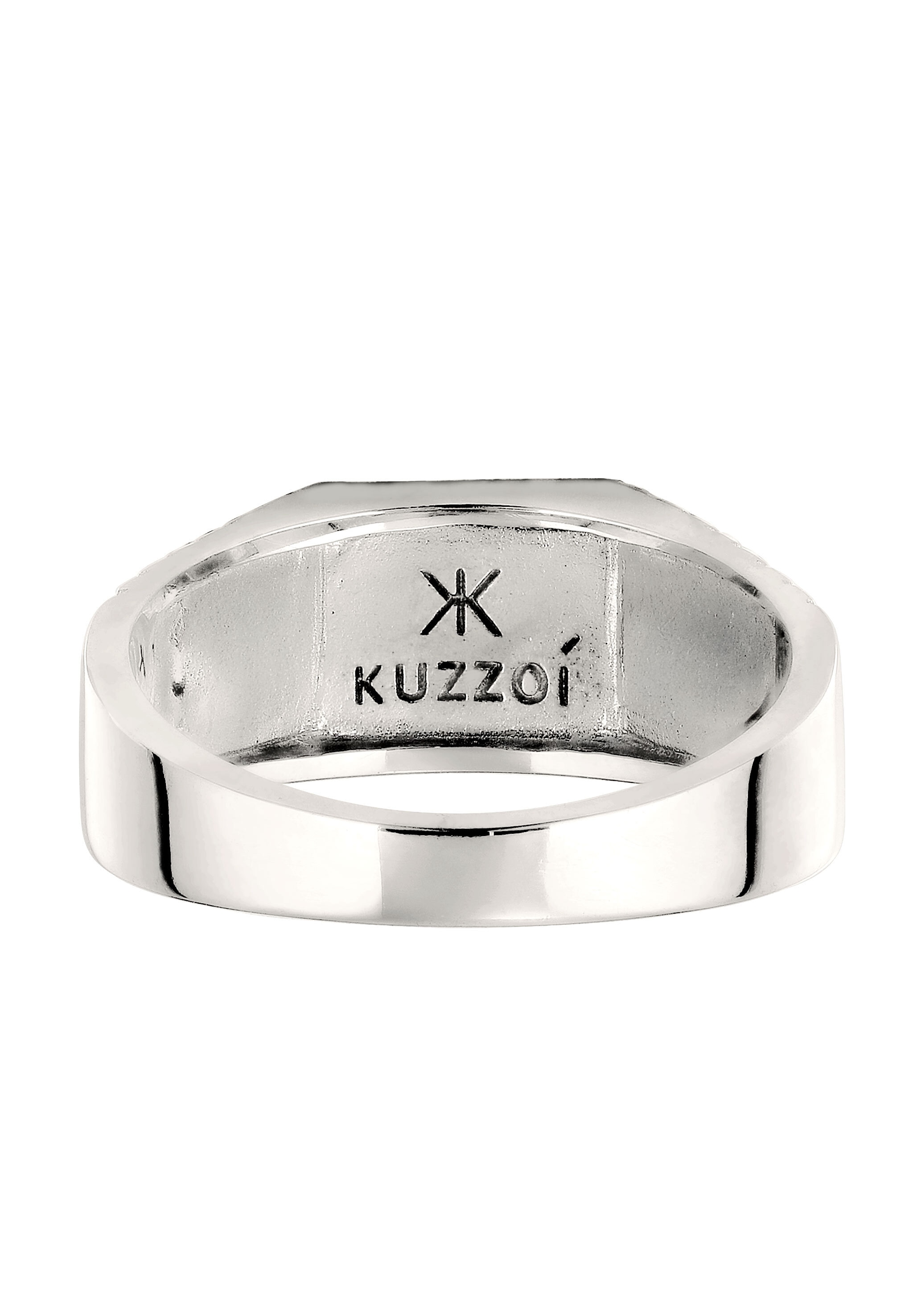 Kuzzoi »Ring Siegelring Emaille Rot 925 Sterling Silber«