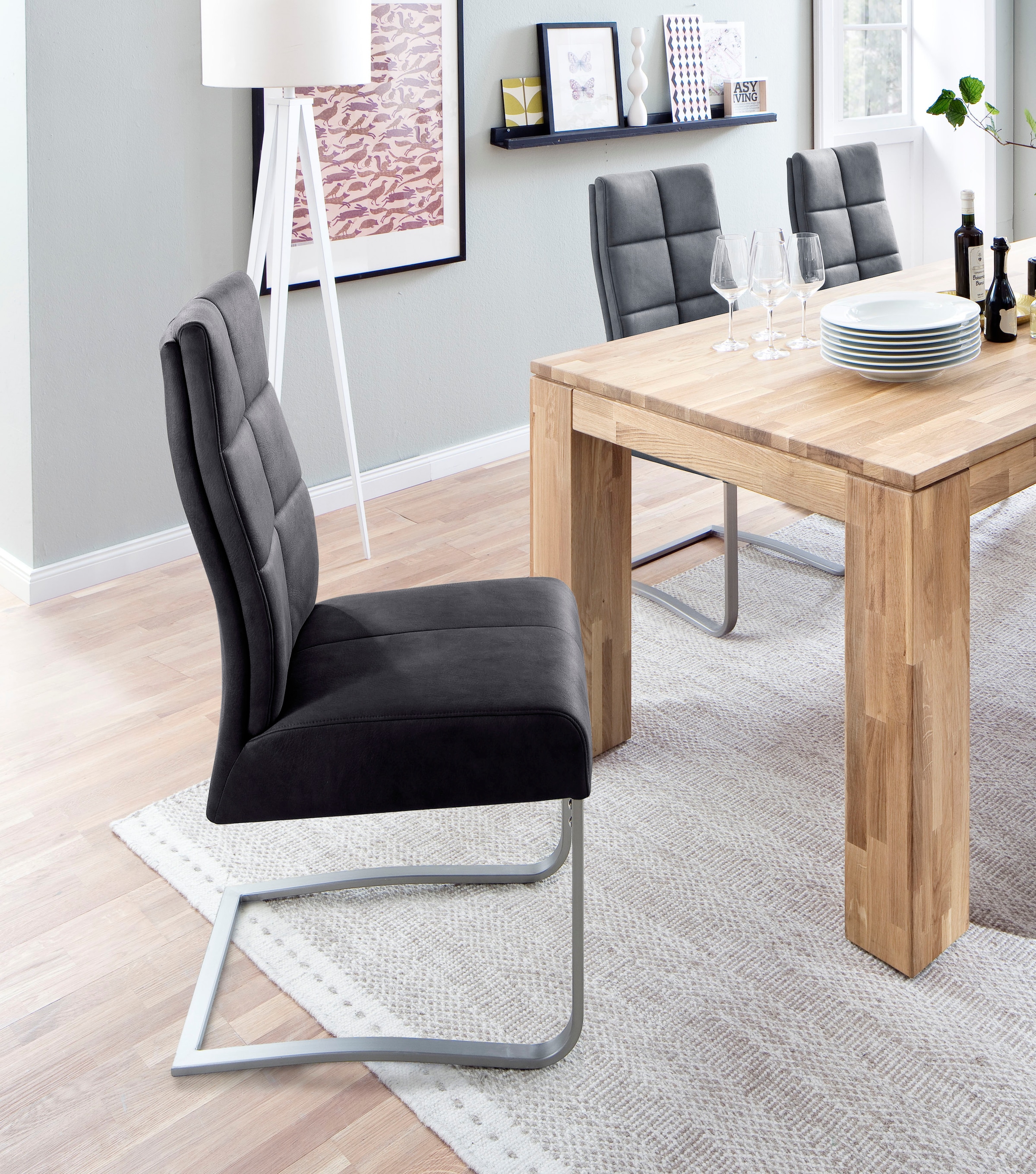 MCA furniture Esszimmerstuhl »Salva Schwingstuhl« (Set) 2 Stk.mit Tonnentaschenfederkern, belastbar bis max. 120 kg