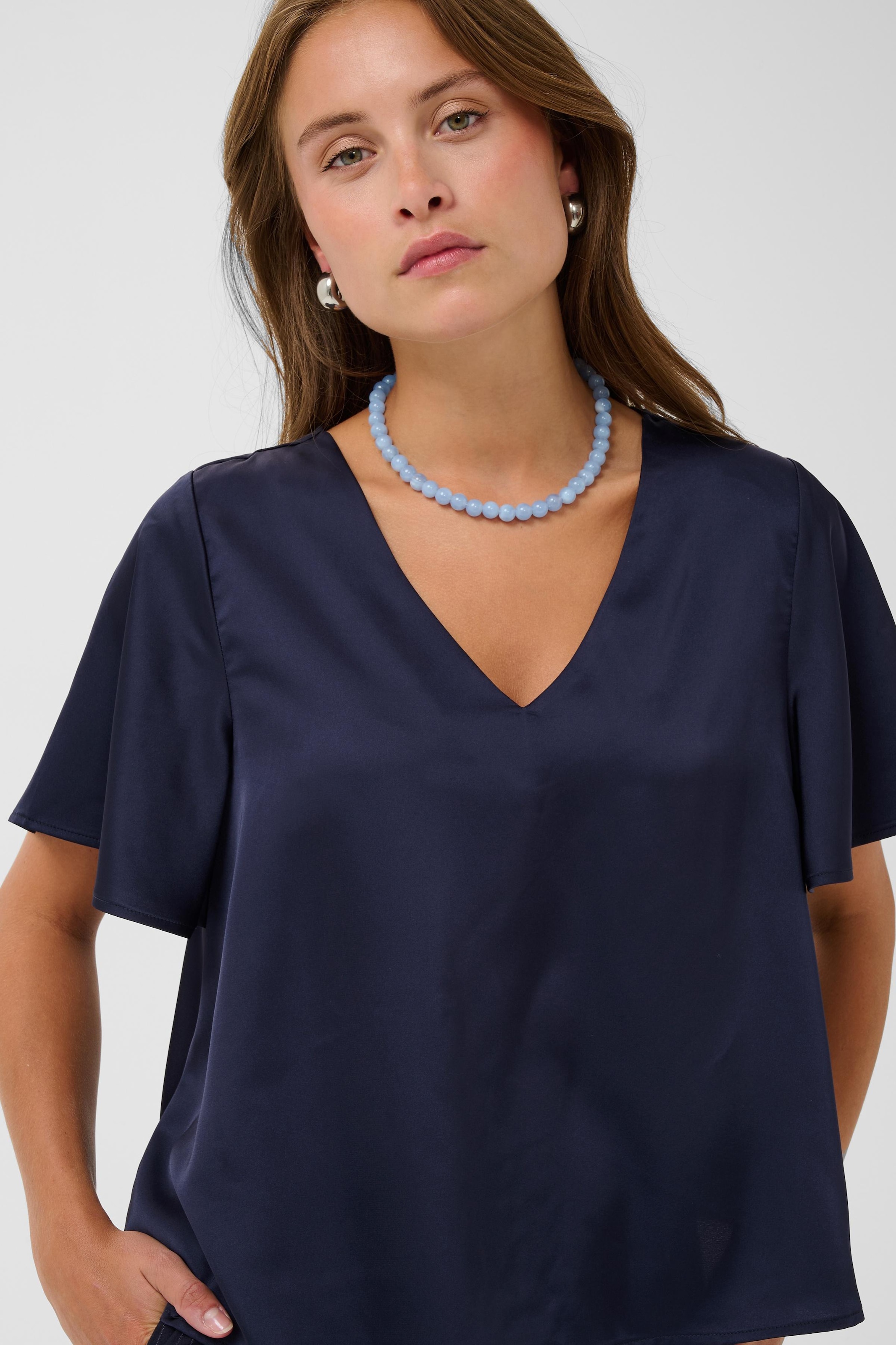 Saint Tropez Kurzarmbluse »LodisaSZ SS Blouse« Materialmix, Regular fit