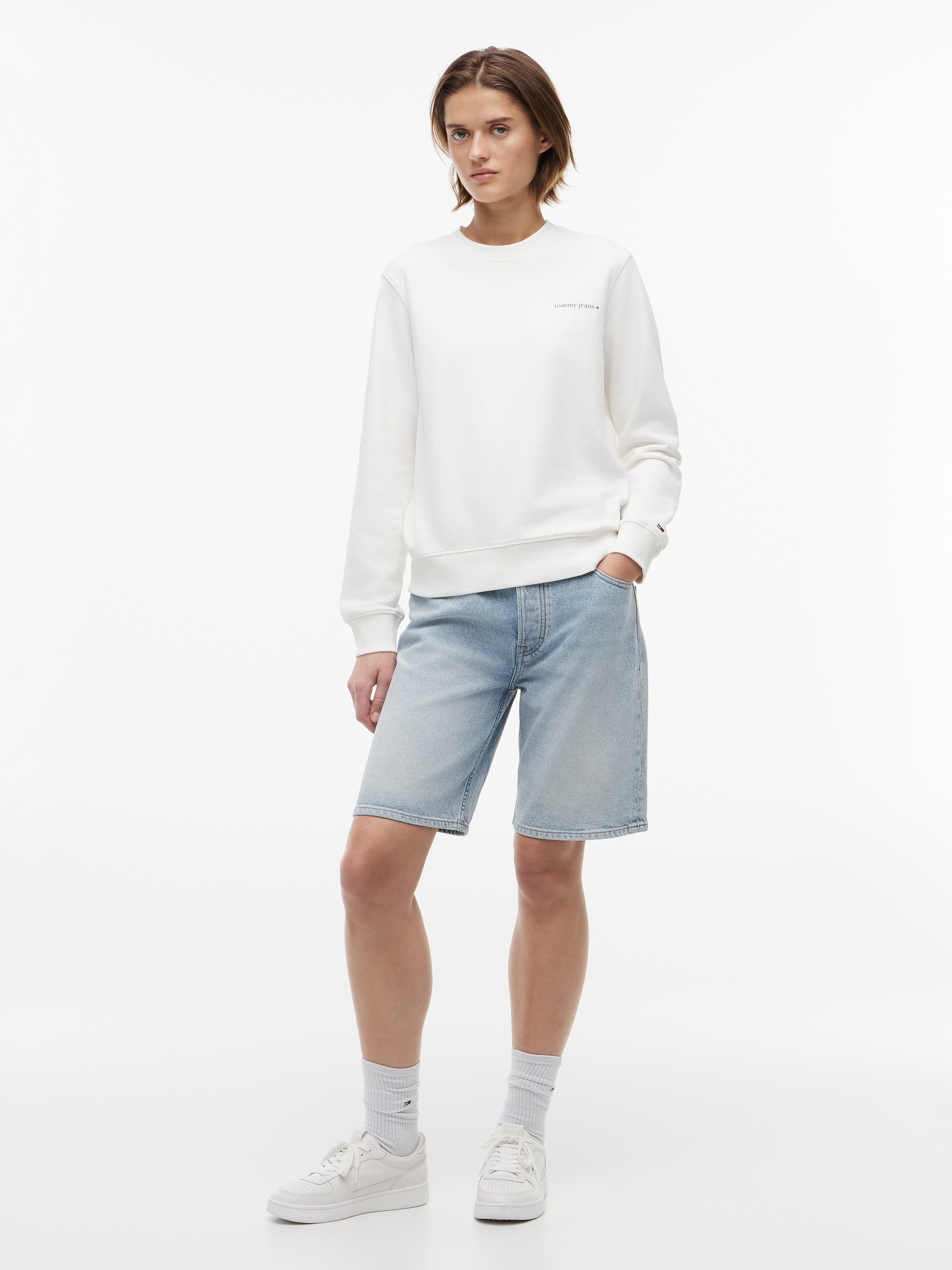 Tommy Jeans Sweatshirt »TJW REG ESS LOGO 1 CREW EXT«, Baumwolle, Logodruck
