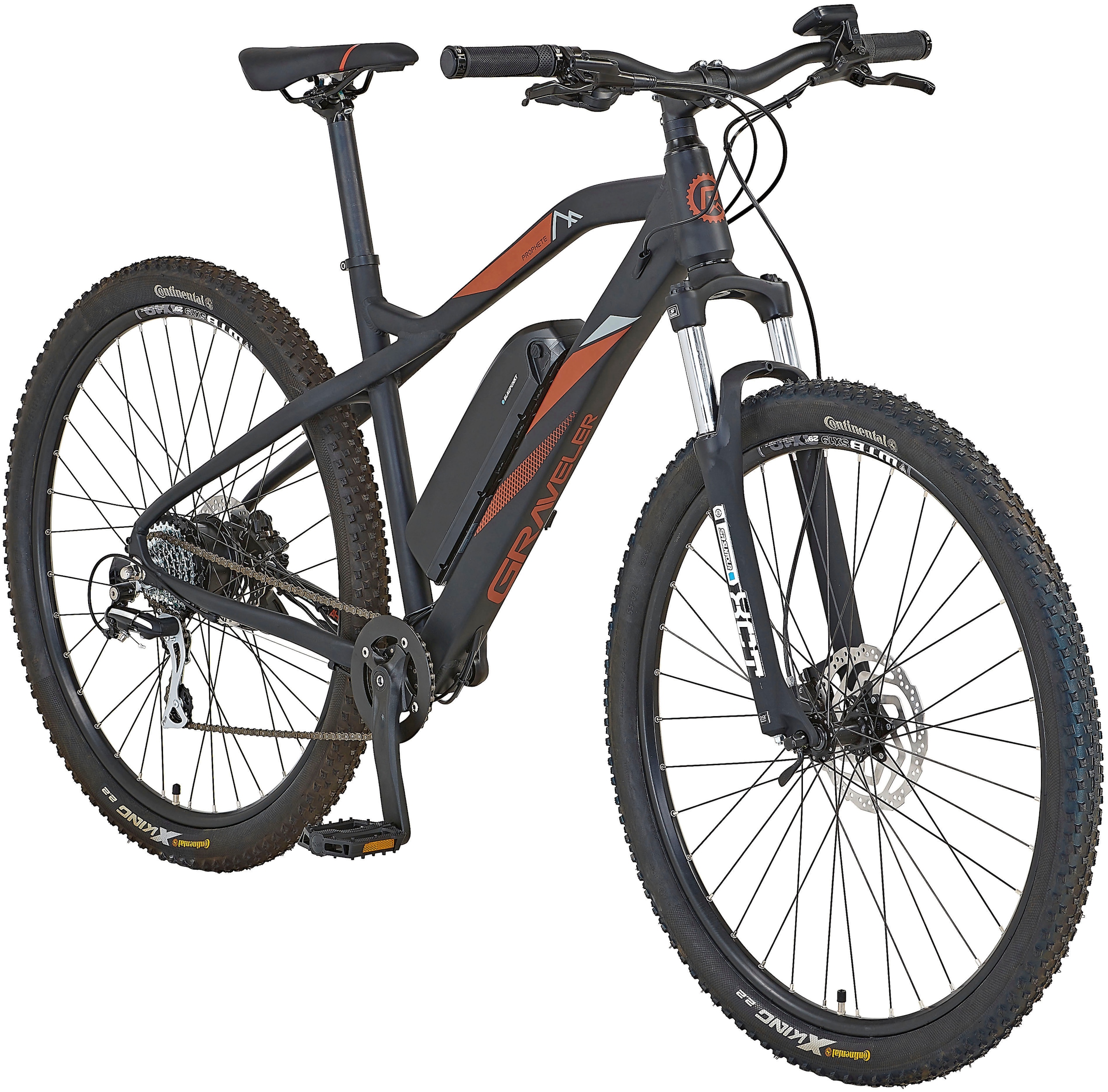 Prophete E-Bike »Graveler E-MTB«, 24 Gang, Shimano, Acera, Heckmotor 250 W, Pedelec, Elektrofahrrad für Damen u. Herren, MTB, Mountainbike