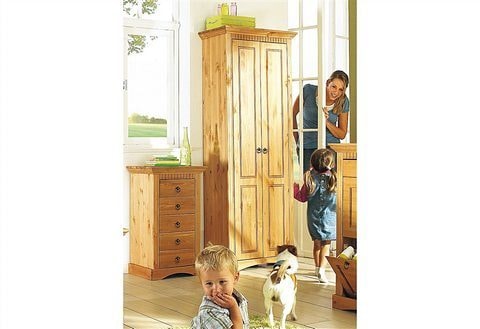 Home affaire Garderobenschrank »Rustic«, aus massiver Kiefer, Breite 71 cm, mit Kassetenoptik