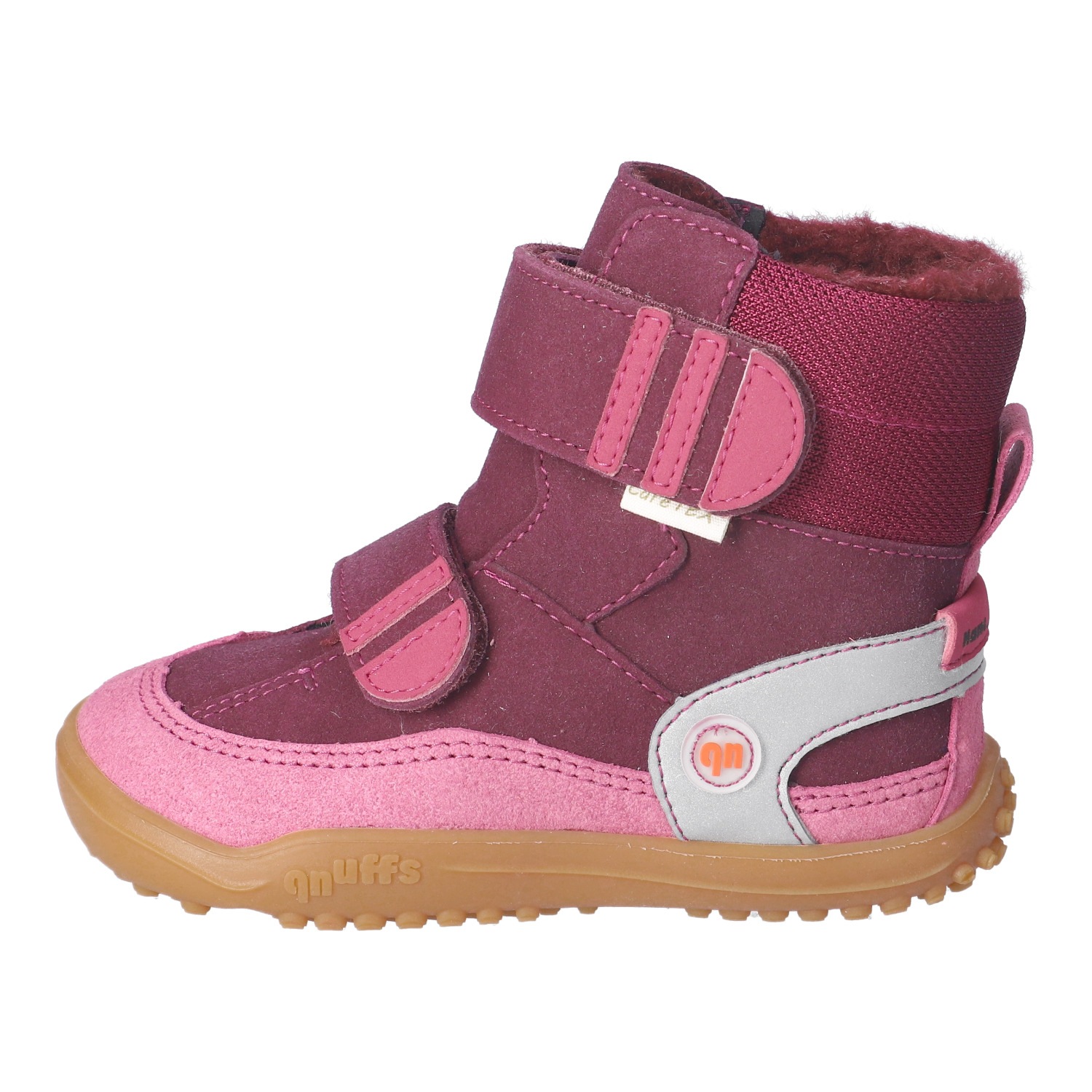 qnuffs Barfußschuh »TANNE«  Klettboots, Winterboots mit praktischem Namensschild an der Ferse