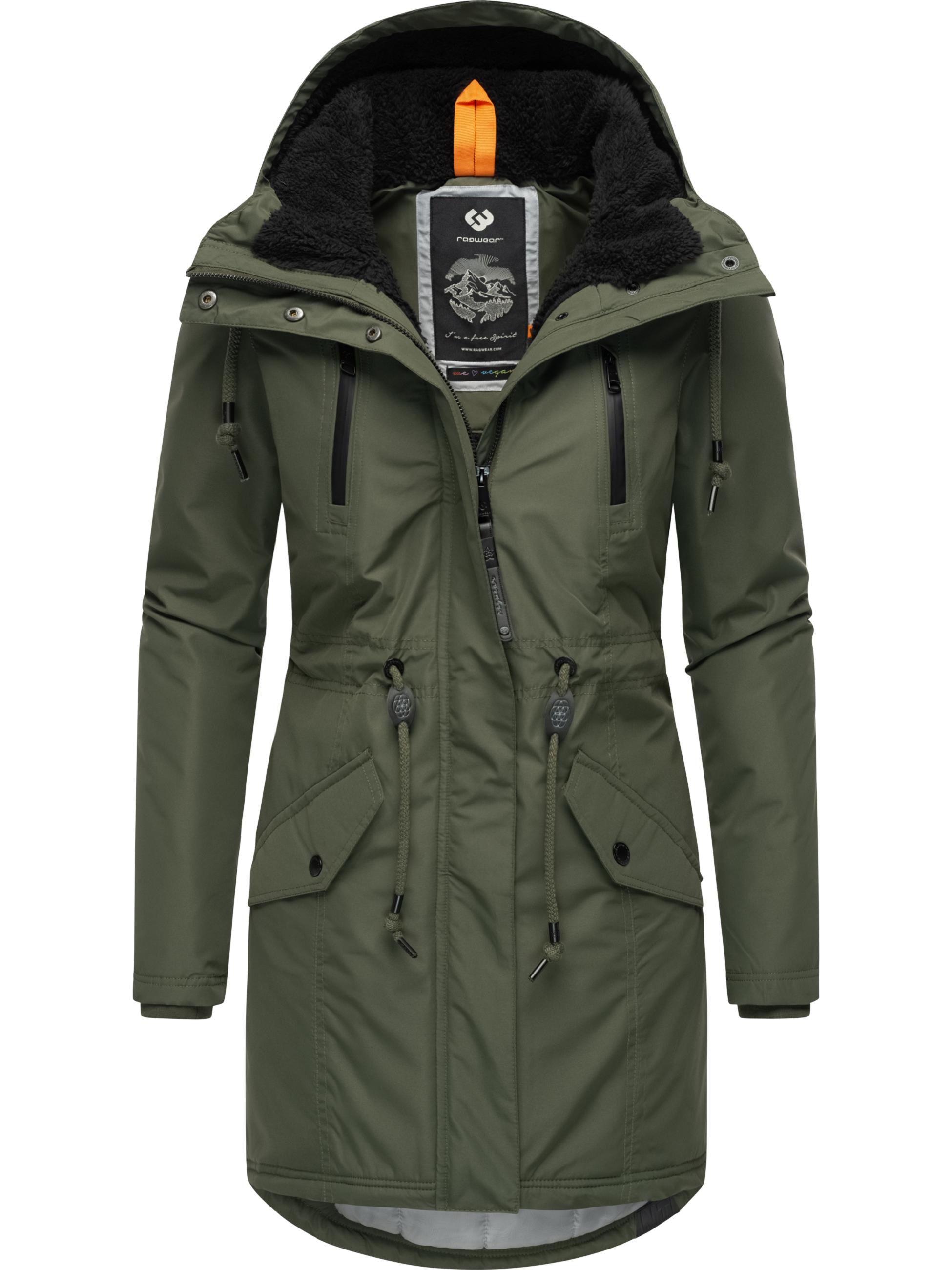 Ragwear Wintermantel »Wintermantel Elsien«, wasserdichter Winterparka mit Teddyfell-Futter