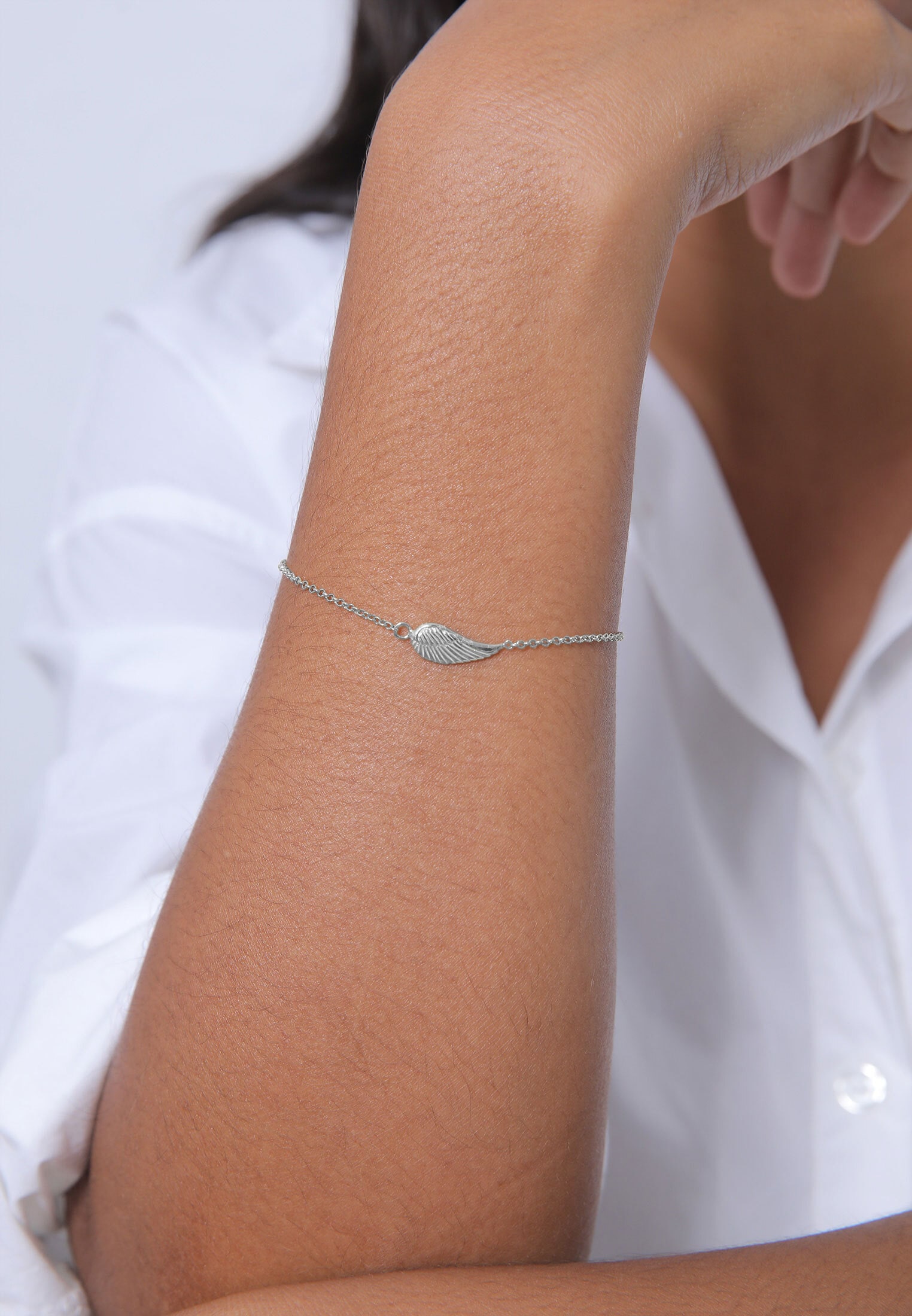 Elli Armkette »Armband Flügel Schutzengel Engel 925 Silber«