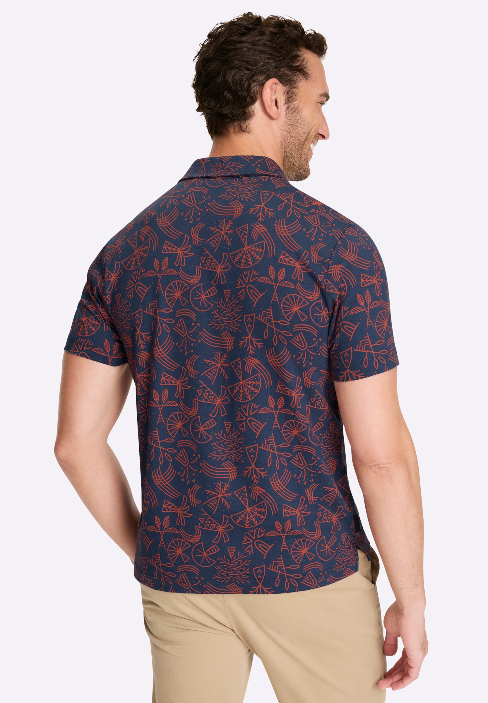 Witt T-Shirt »Kurzarm-Poloshirt Kurzarmshirt mit Allover-Print«