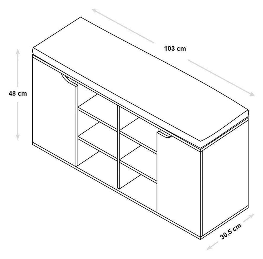 KESPER® Schuhschrank »Schuhschrank mit Sitzkissen, 2 Türen, FSC«