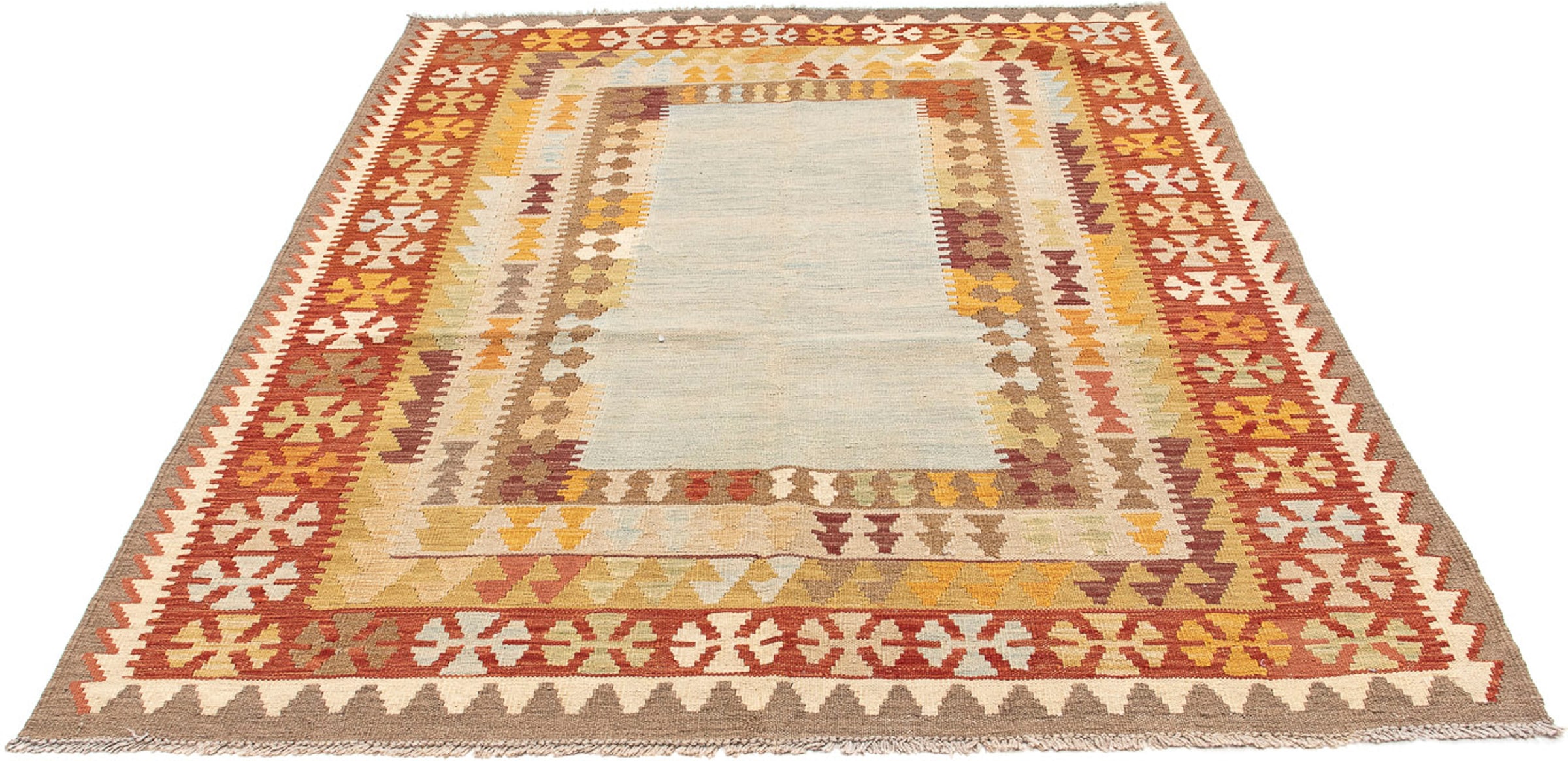 Wollteppich »Kelim - Oriental - 192 x 143 cm - mehrfarbig«, rechteckig, 4 mm Höhe,...