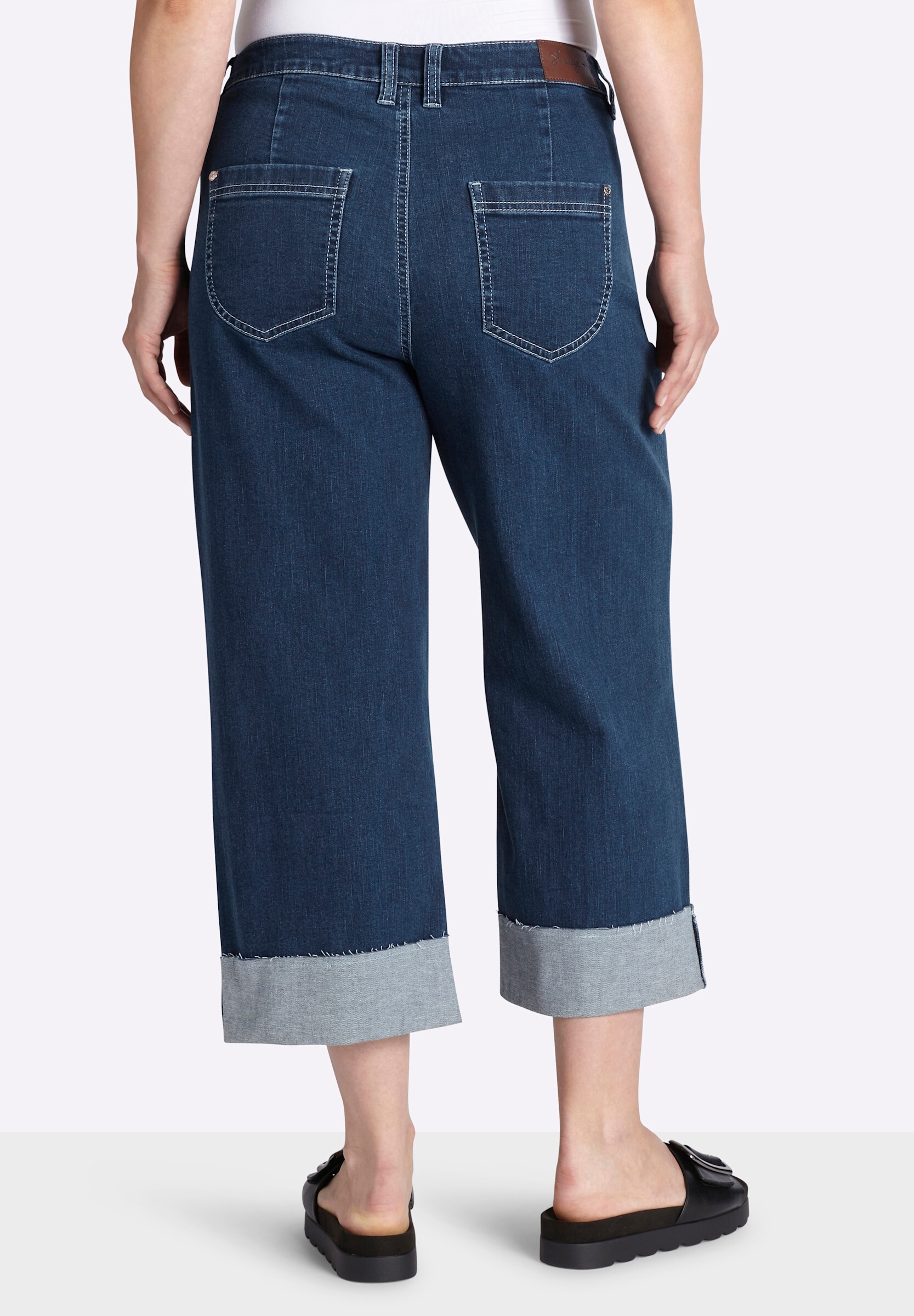 Sheego 5-Pocket-Jeans »7/8-Jeans 7/8-Jeans mit breitem Saum-Umschlag«