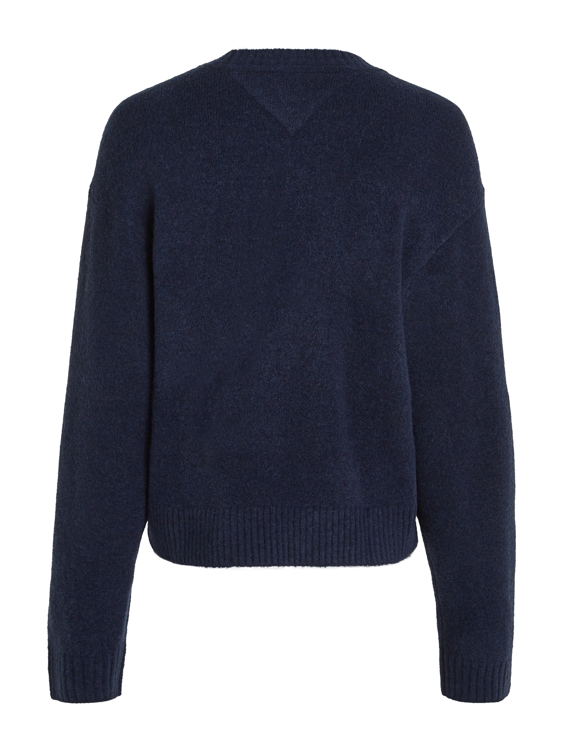 Tommy Jeans Curve Strickpullover »TJW MELANGE FLAG SWEATER EXT«, in Großen Größen, mit Wollanteil & Elasthan