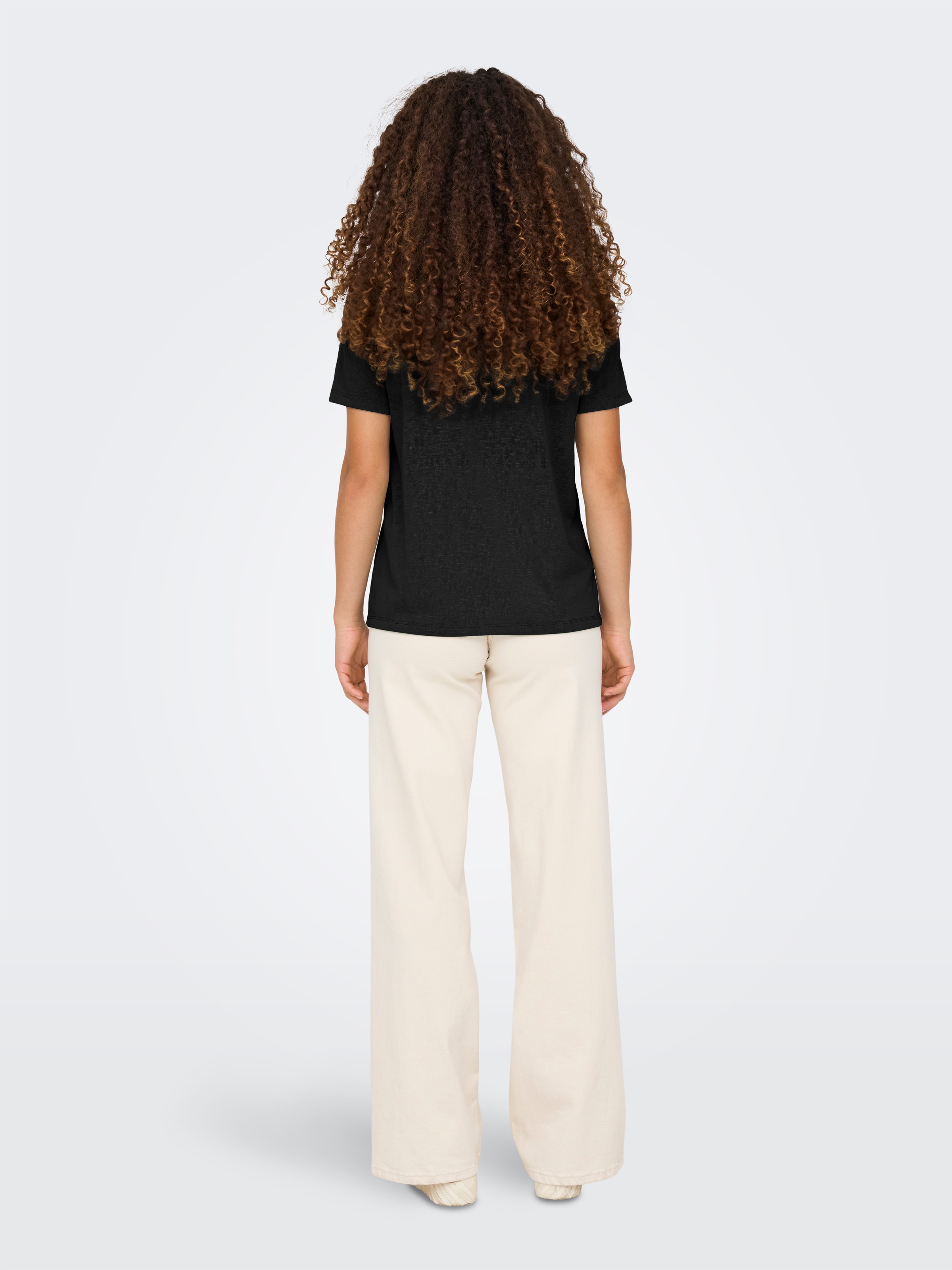 ONLY V-Shirt »ONLZOLA LIFE S/S V-NECK LACE TOP JRS«