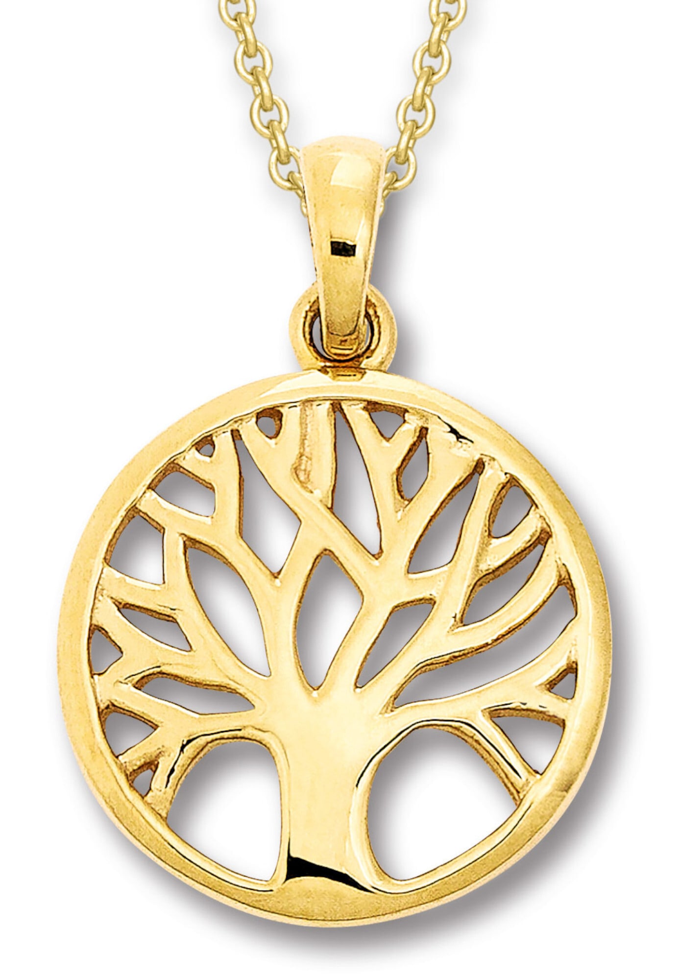 ONE ELEMENT Kette und Anhänger Set »Schmuckset - Set mit Halskette Lebensbaum Anhänger aus 333 Gelbgold«
