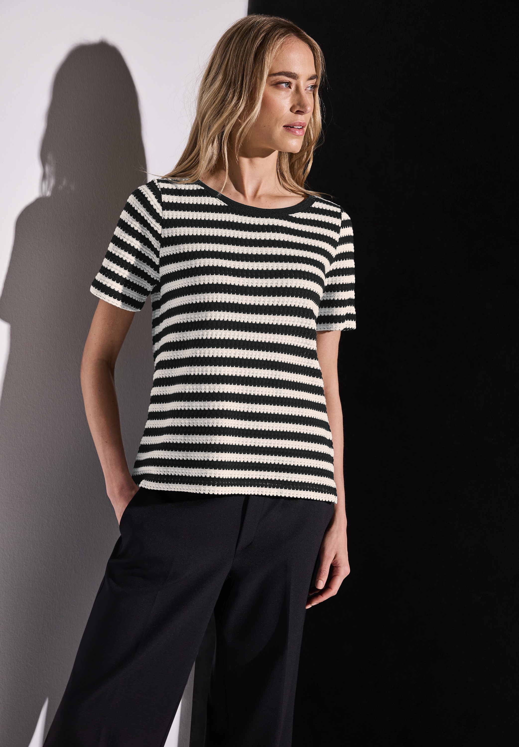 STREET ONE T-Shirt, mit Streifen Muster