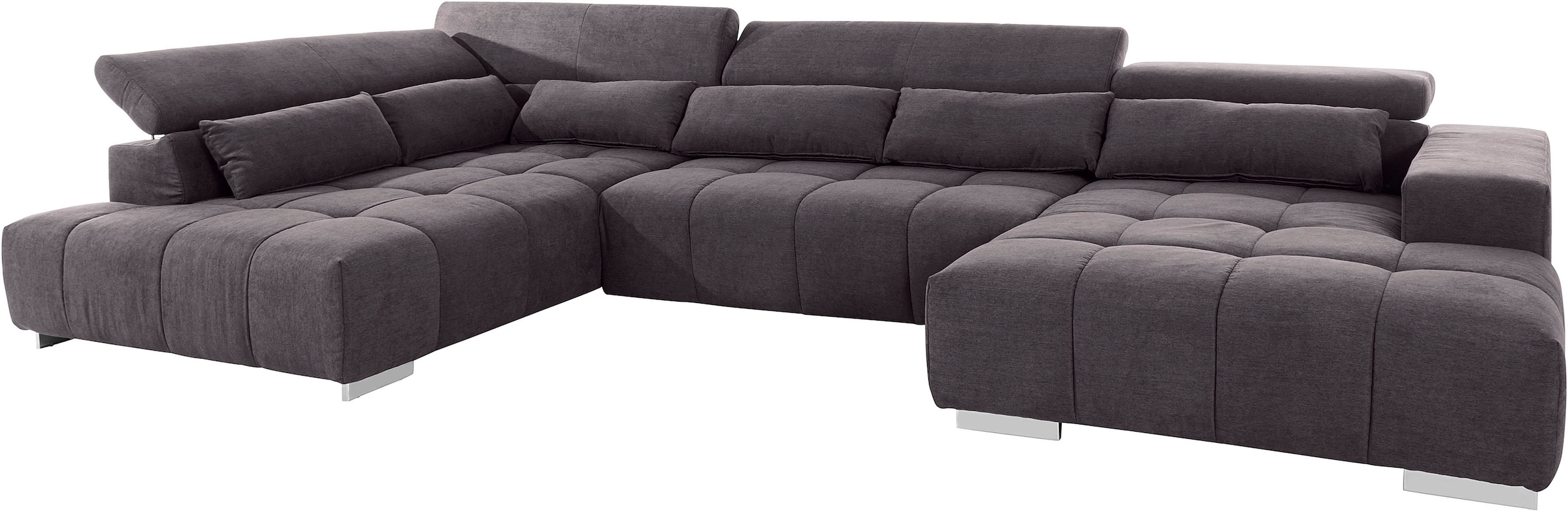 COTTA Wohnlandschaft »Orion U-Form«, mit Kopfteilverstellung & 6 Nierenkissen
