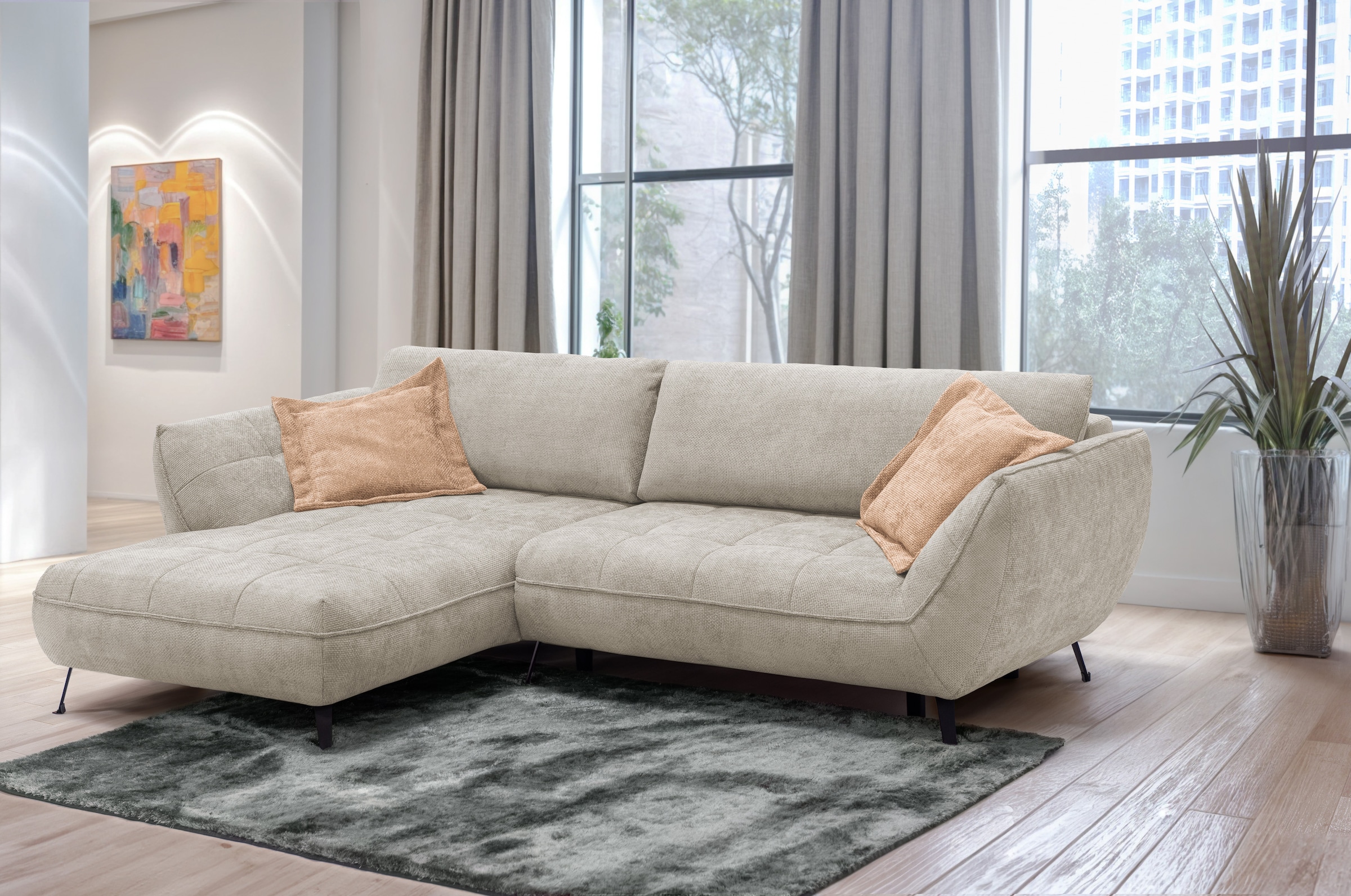 exxpo - sofa fashion Ecksofa »Samoa, bequem und modern, mit Easy-Lift-Bettfunktion, L-Form«, Ecksofa Samoa,...