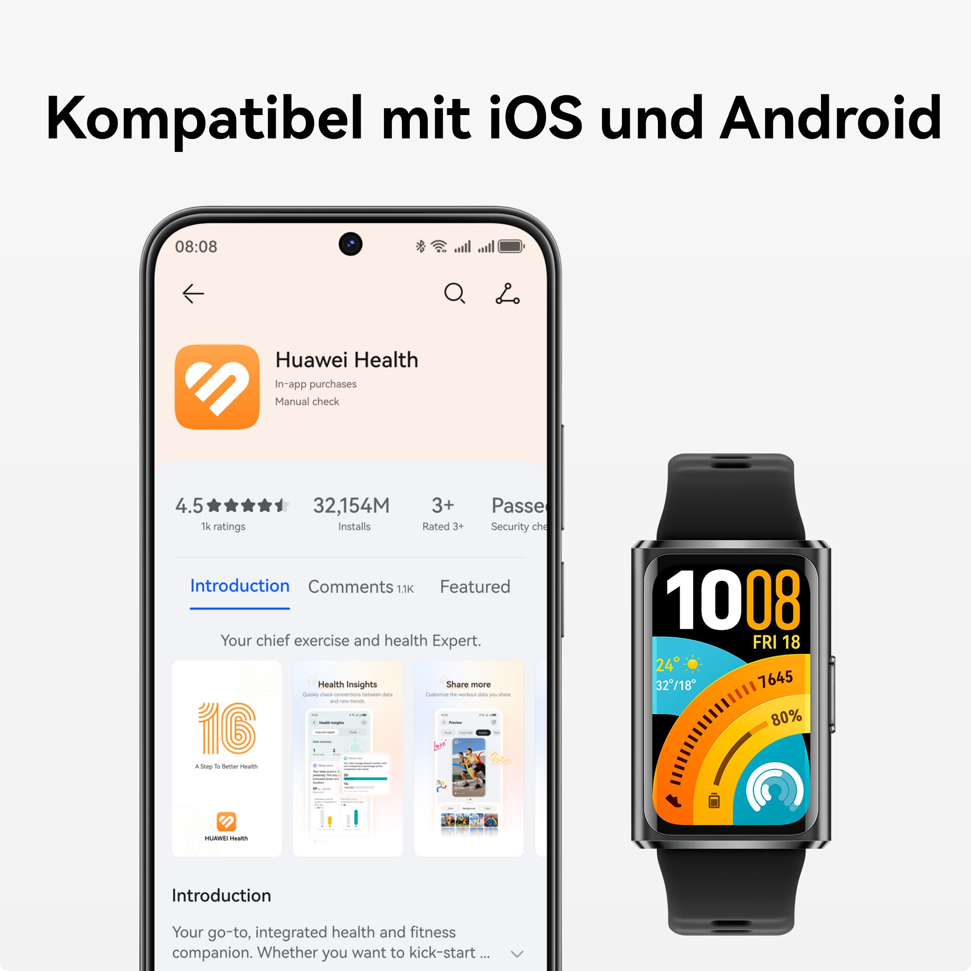 Huawei Fitnessuhr »Band 11 Pro«(/ 1,62 ″)