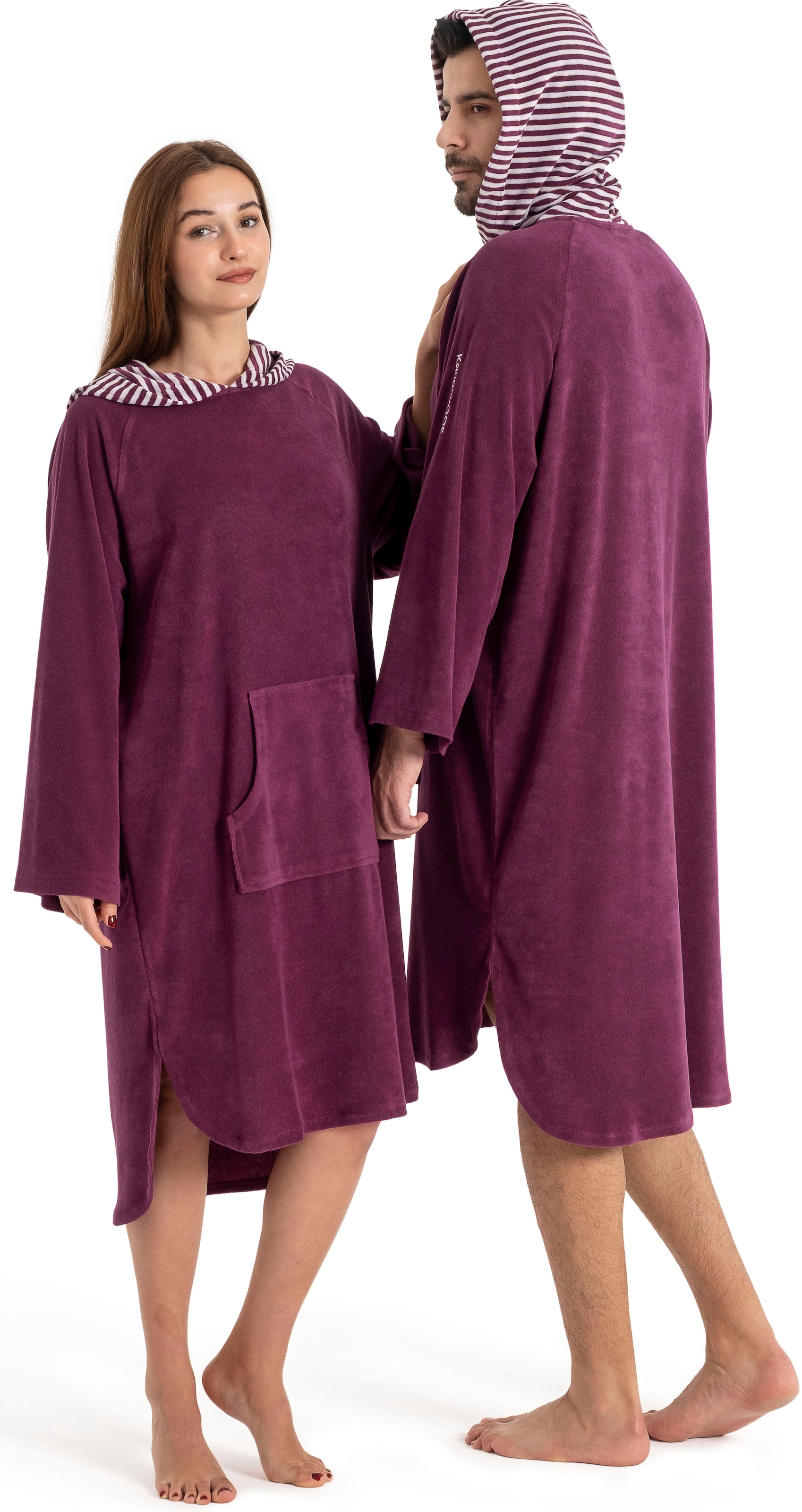 KangaROOS Badeponcho »Dalia Surfponcho, ideal für Sauna, Spa & im Urlaub« 1 Stk. weich, Uni-Farben mit Streifen, leicht, Unisex, für Damen und Herren