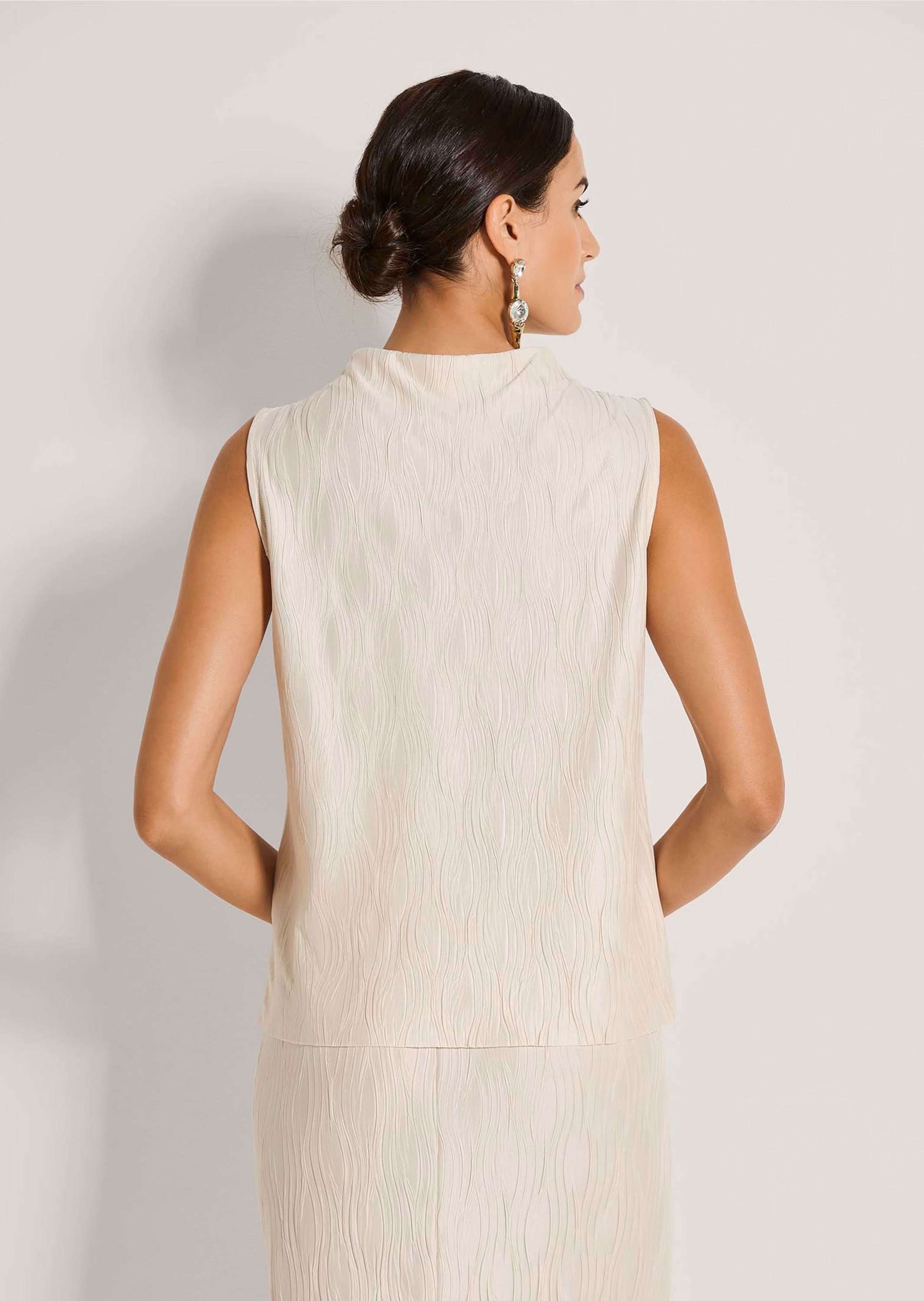 MADELEINE Kurzarmshirt »Shirt Kurzarm-Bluse mit Stehkragen, strukturiert«