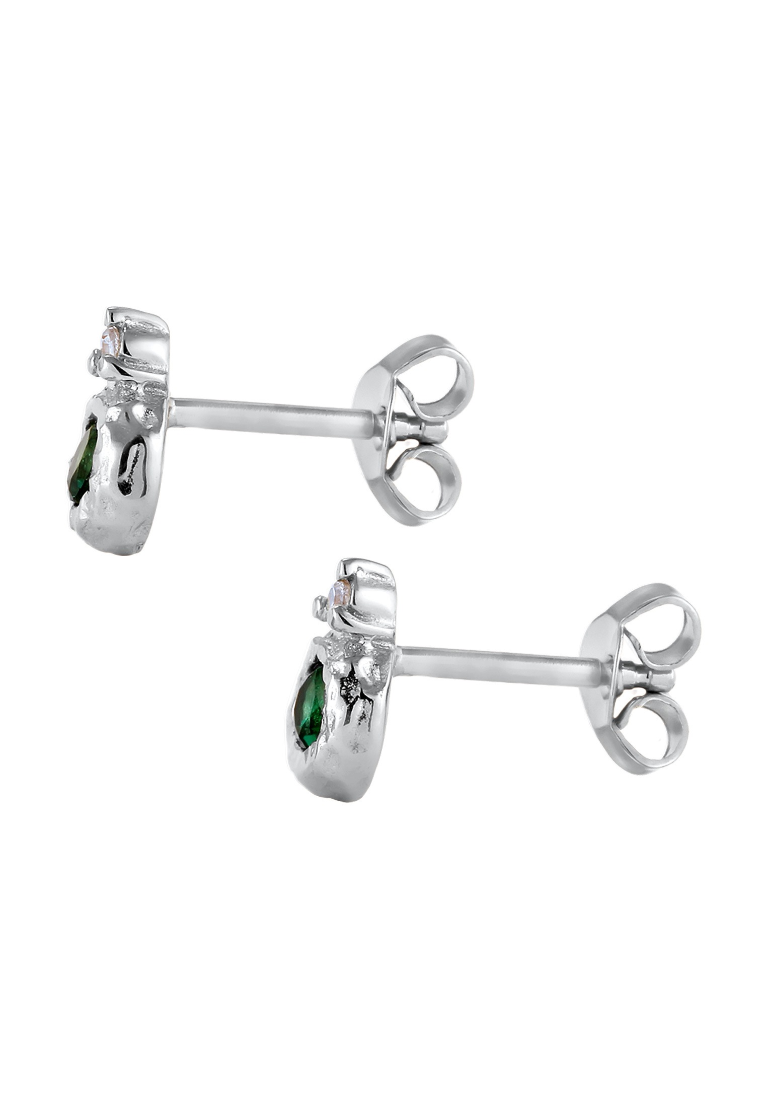 Elli Premium Paar Ohrstecker »Ohrringe Ohrstecker Zirkonia Synthetischer Smaragd Grün 925 Sterling Silber«