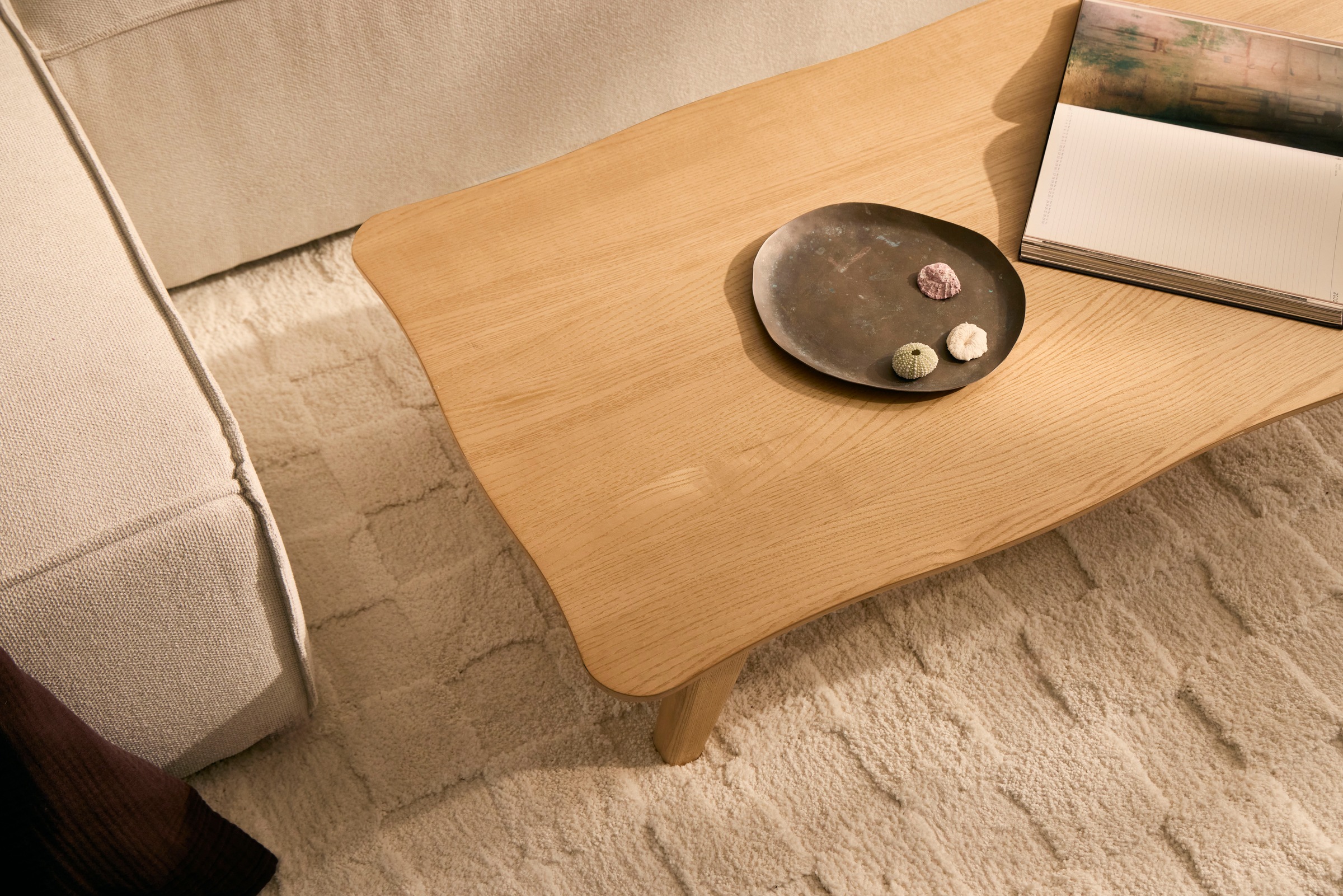 LeGer Home by Lena Gercke Couchtisch »Alina« Loungetisch, organische Form mit Schweizer Kante