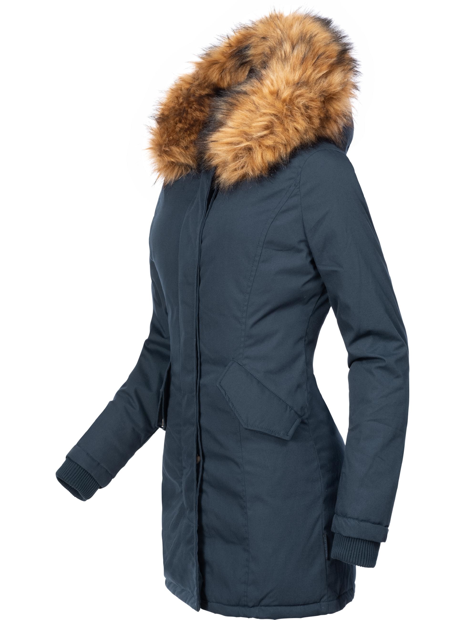 Marikoo Wintermantel »Wintermantel Karmaa-Prc«, edler Parka mit Kunstfellkapuze