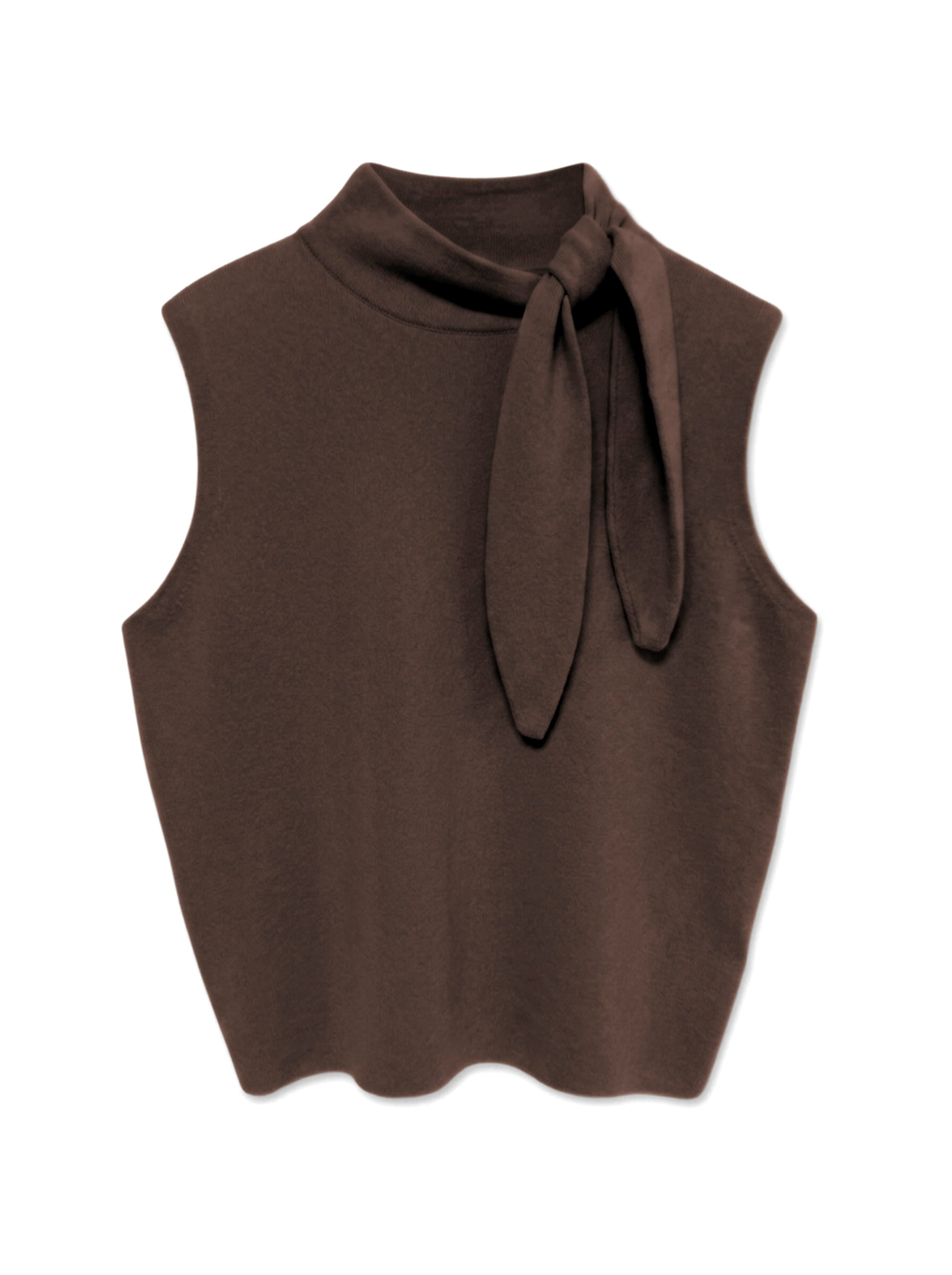 TOPSHOP Strickpullover »TSCASSI KNITTED TIE NECK TOP KNT NOOS« Materialmix, normal geschnitten