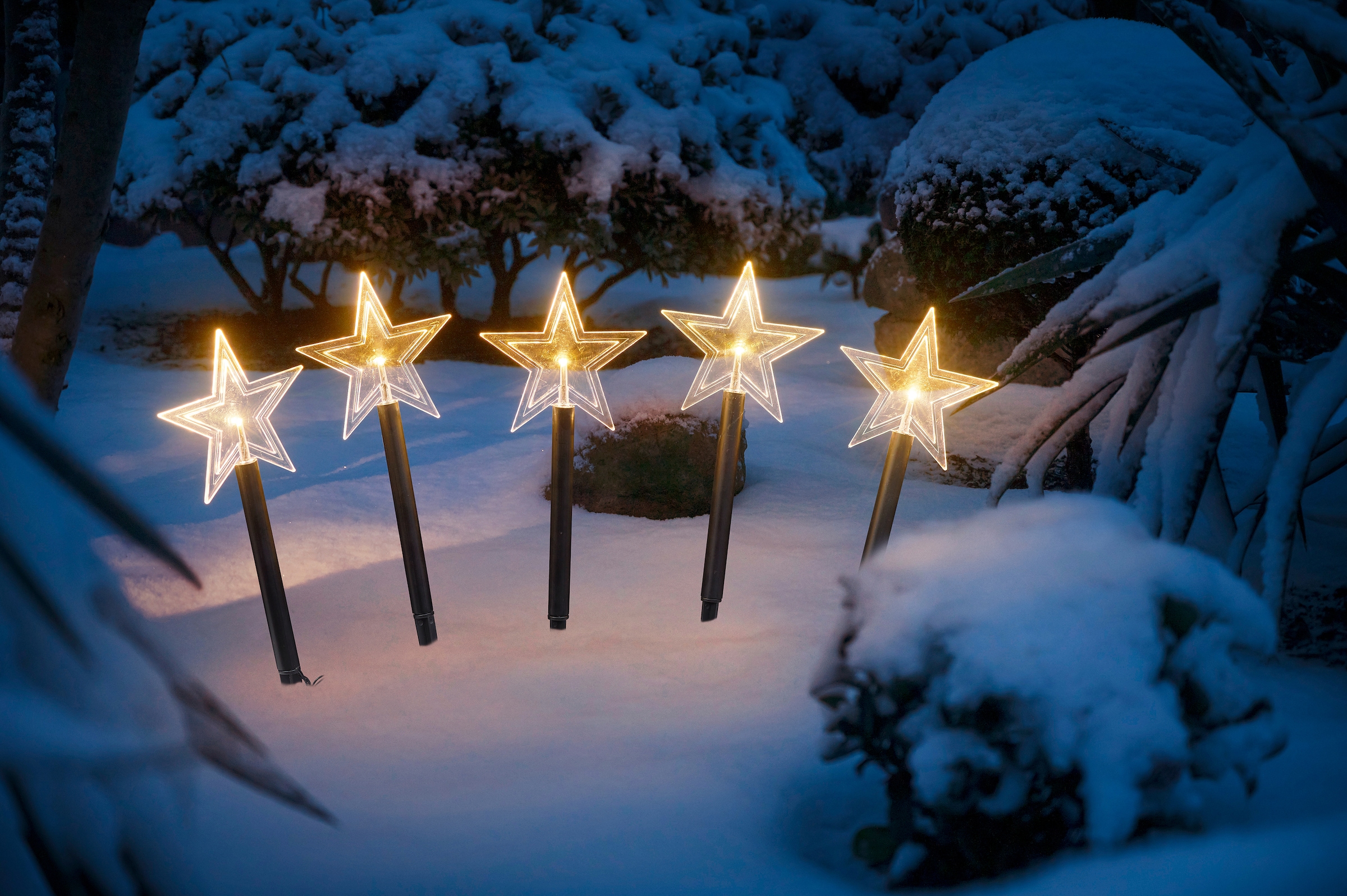IC Winterworld LED Stern »Weihnachtsstern, Weihnachtsdeko«, Gartenstecker mit Timerfunktion, für den Innen- und Außenbereich