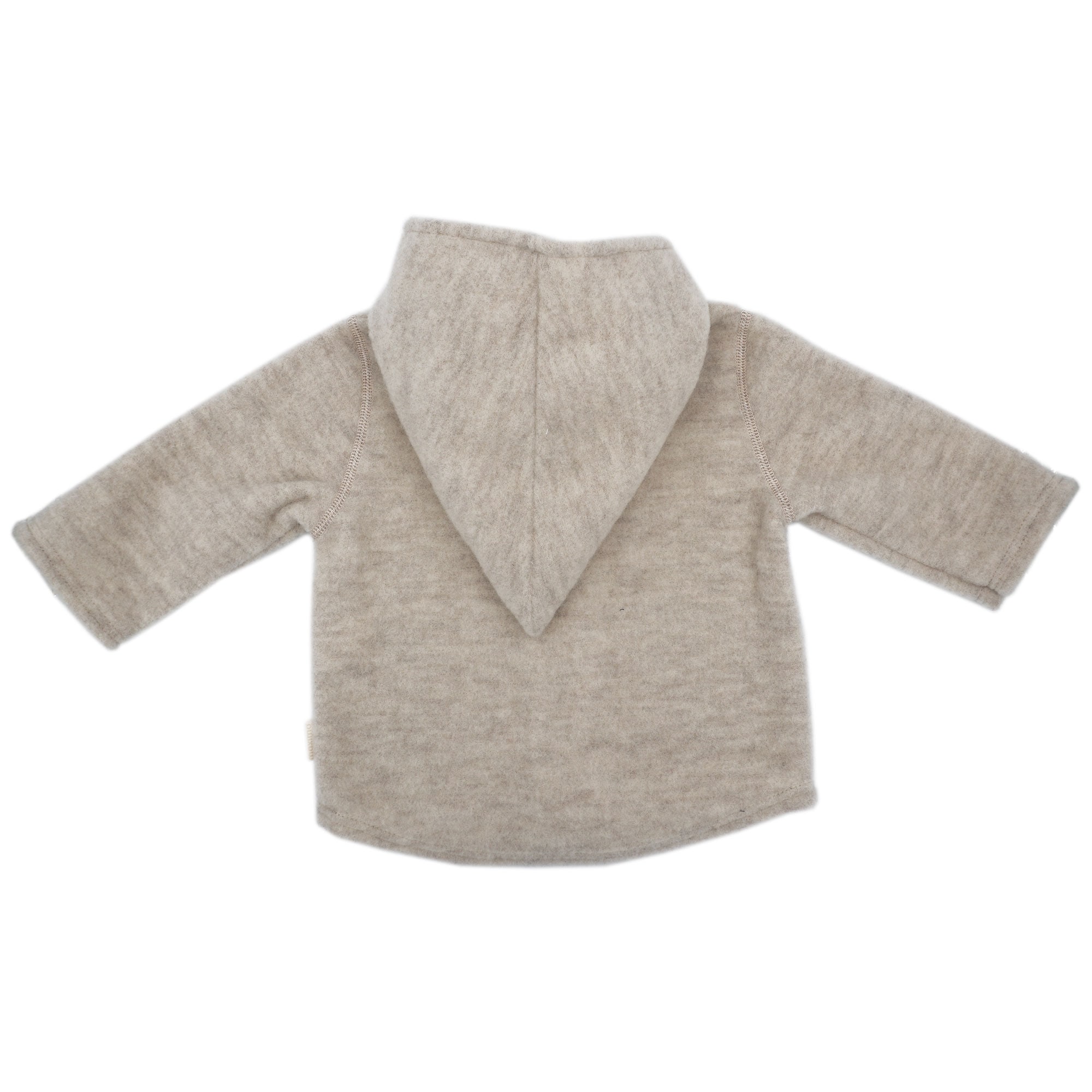 MAXIMO Fleecejacke, mit Kapuze, aus Wolle, wärmend, atmungsaktiv, zum knöpfen, gefüttert, mit Kapuze