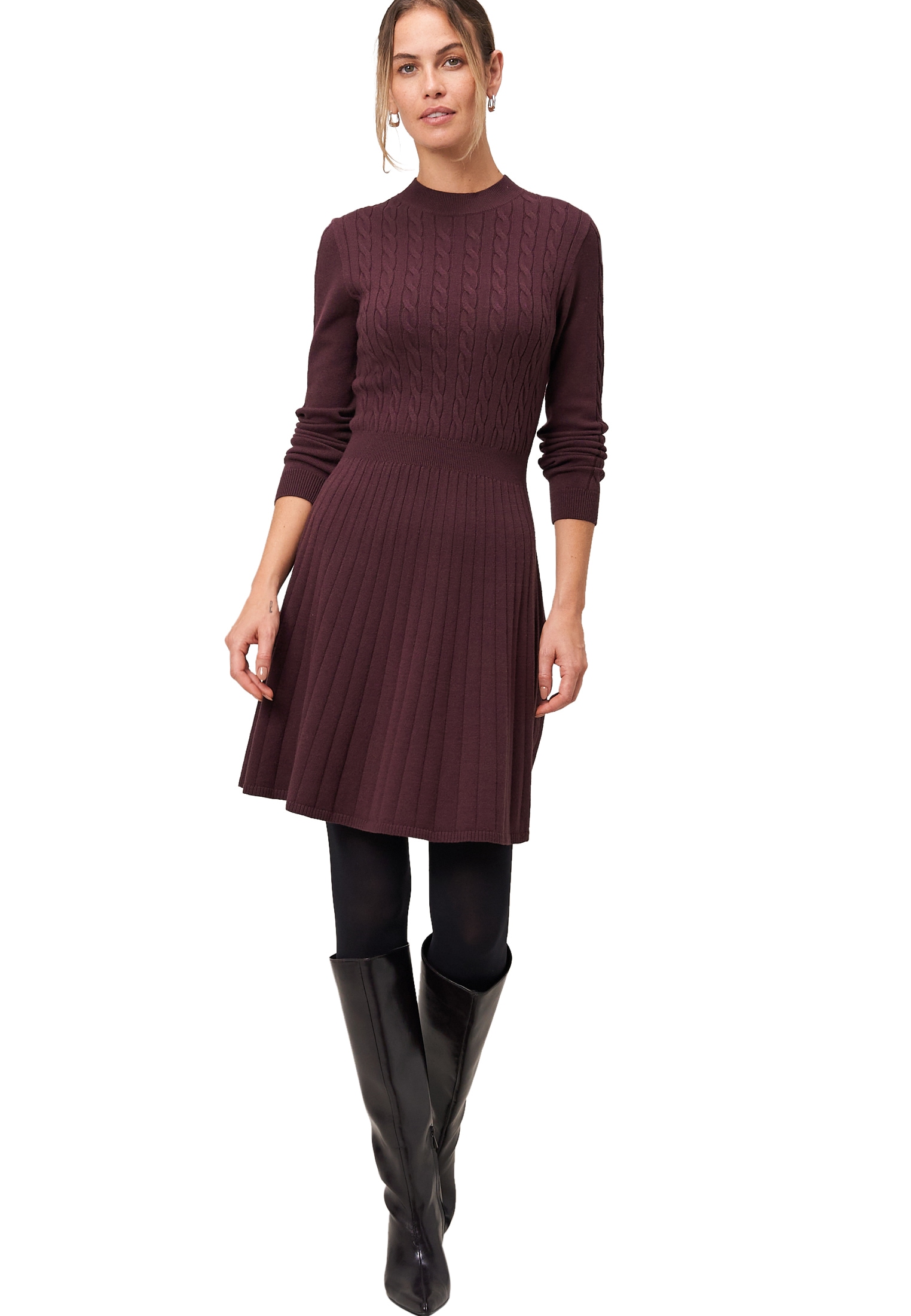 Zero Strickkleid »Strickkleid mit Zopfmuster«
