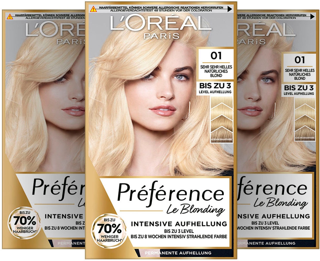 Coloration »Préférence Le Blonding«, (Packung, 3 tlg.), mit pflegender Formel