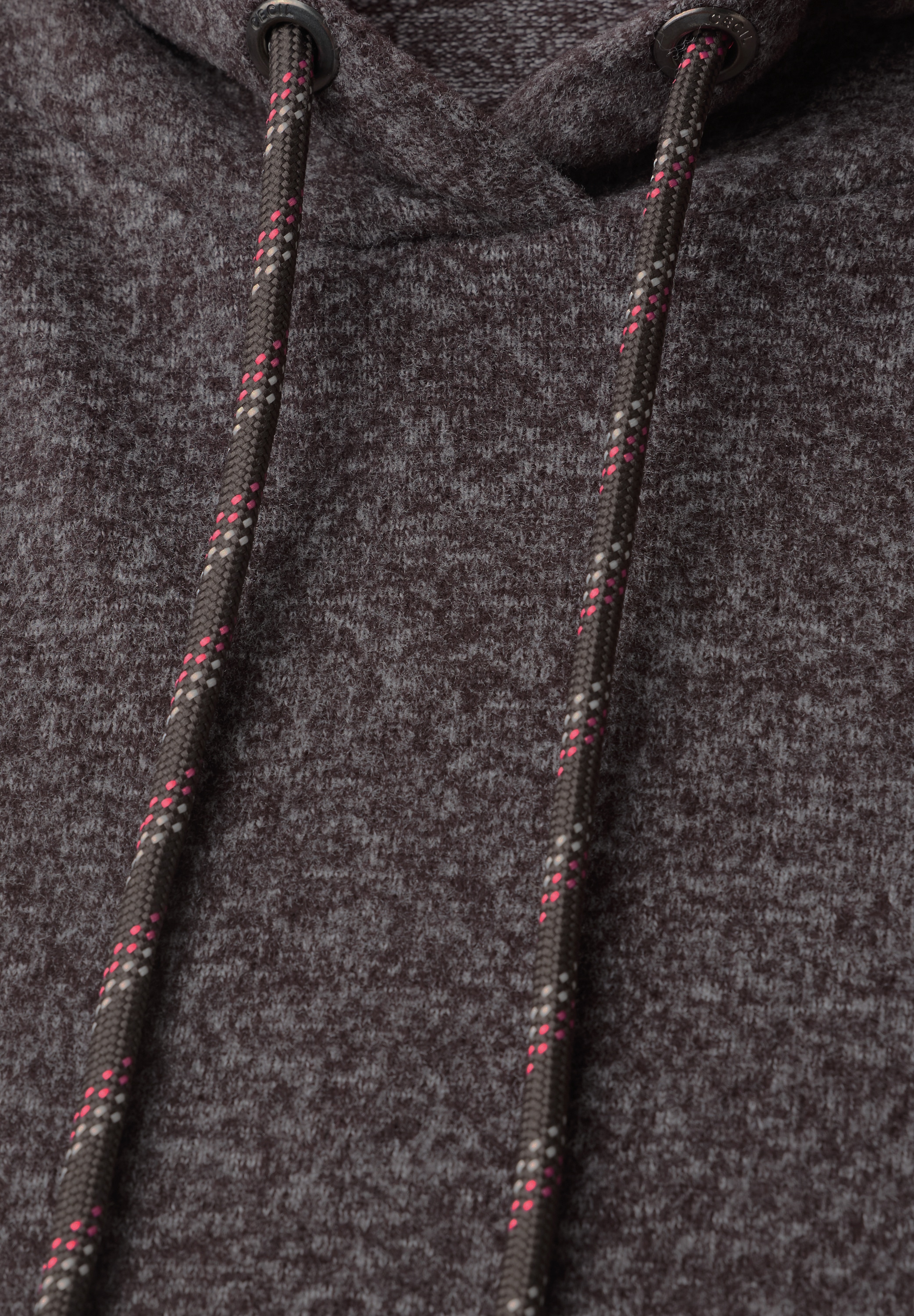 Cecil Sweater , mit Hoodie und Piping / Meliert / Viskose-Stretch
