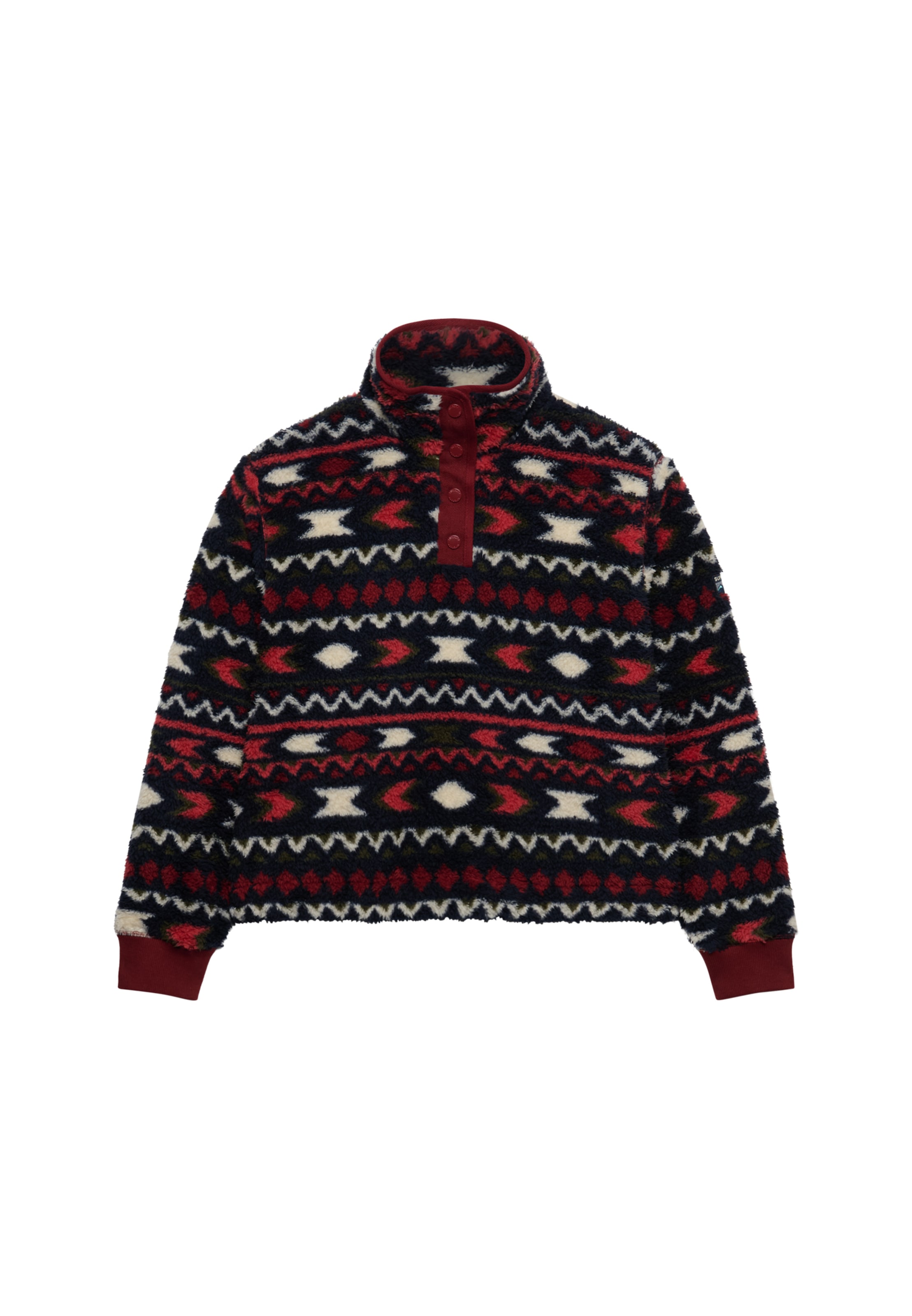 Superdry Fleecepullover »SUPER SOFT PRINTED HENLEY«, Kunstfaser, oversize
