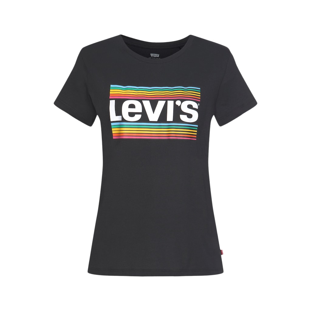 Levi's® Rundhalsshirt »The Perfect Tee Pride Edition«, in feinen Streifen in Regenbogenfarben