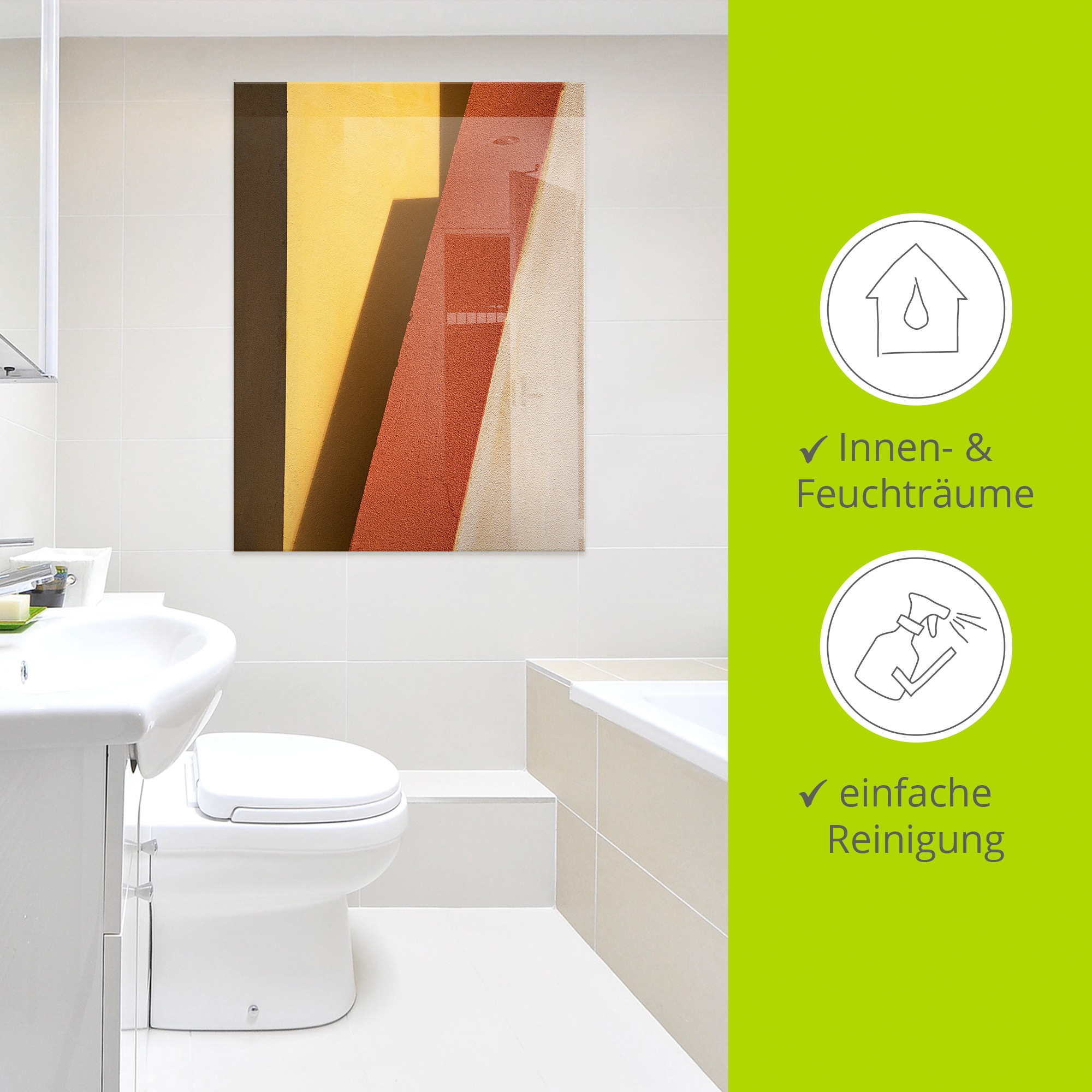 Artland Glasbild »red edge« Elemente der Architektur 1 Stk. tlg. in verschiedenen Größen