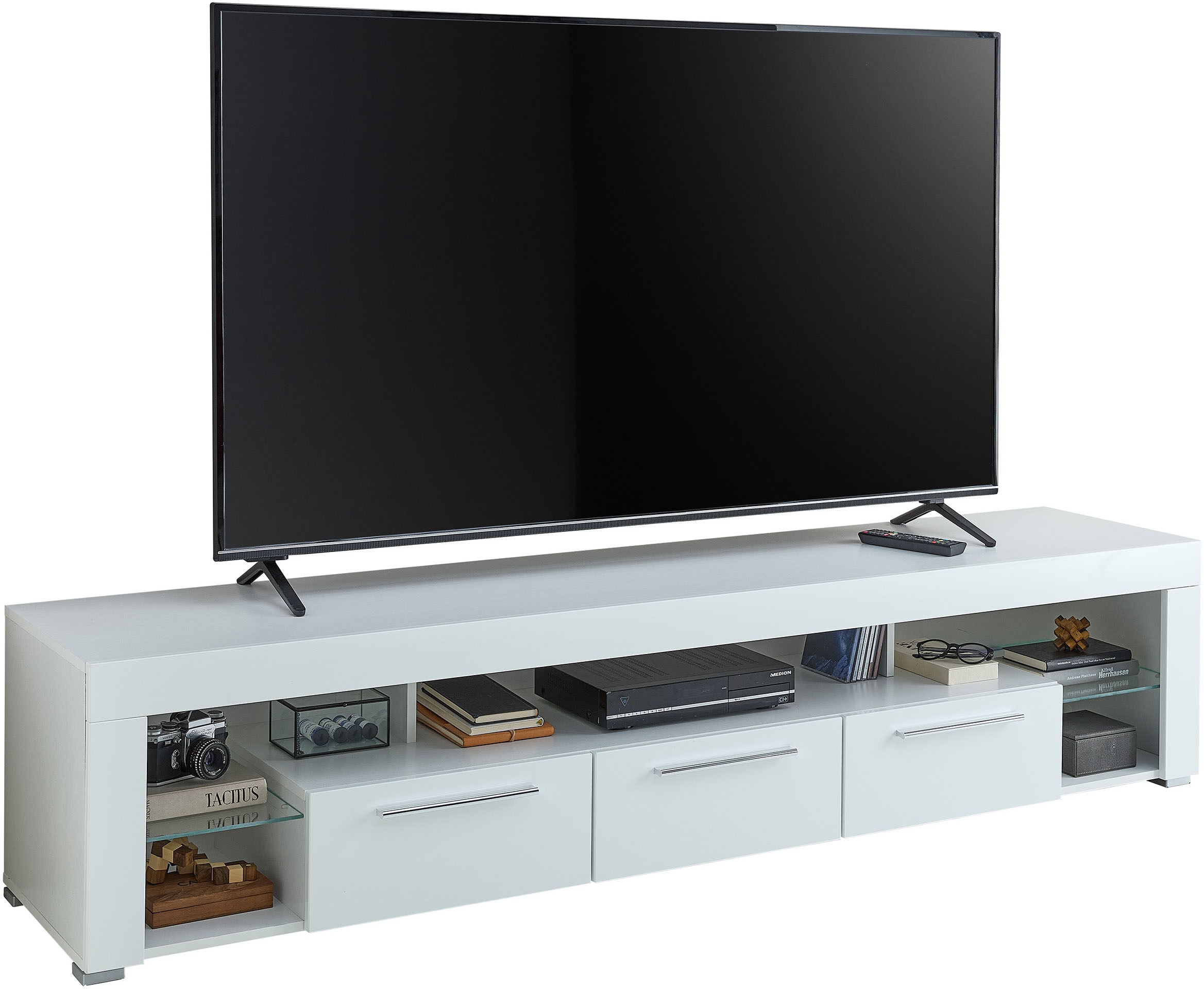 Stolkom TV-Schrank »Goal«, 3 Schubkästen, 5 offenen Fächern, Stellmaß 200/44/44 cm