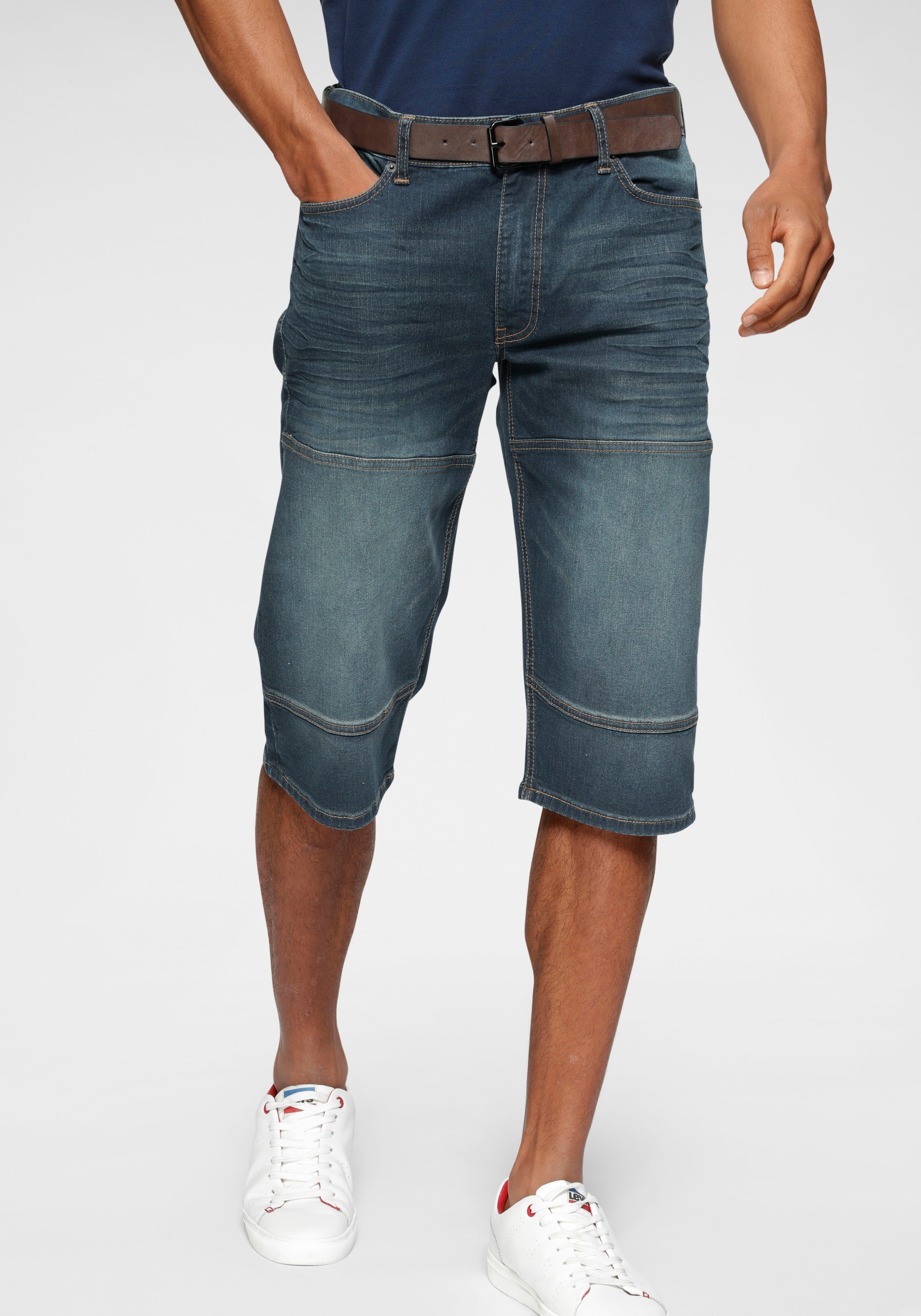 H.I.S Jeansbermudas »HANTZ«, (Set, 2 tlg., mit abnehmbarem Gürtel), Nachhaltige, wassersparende Produktion durch OZON WASH