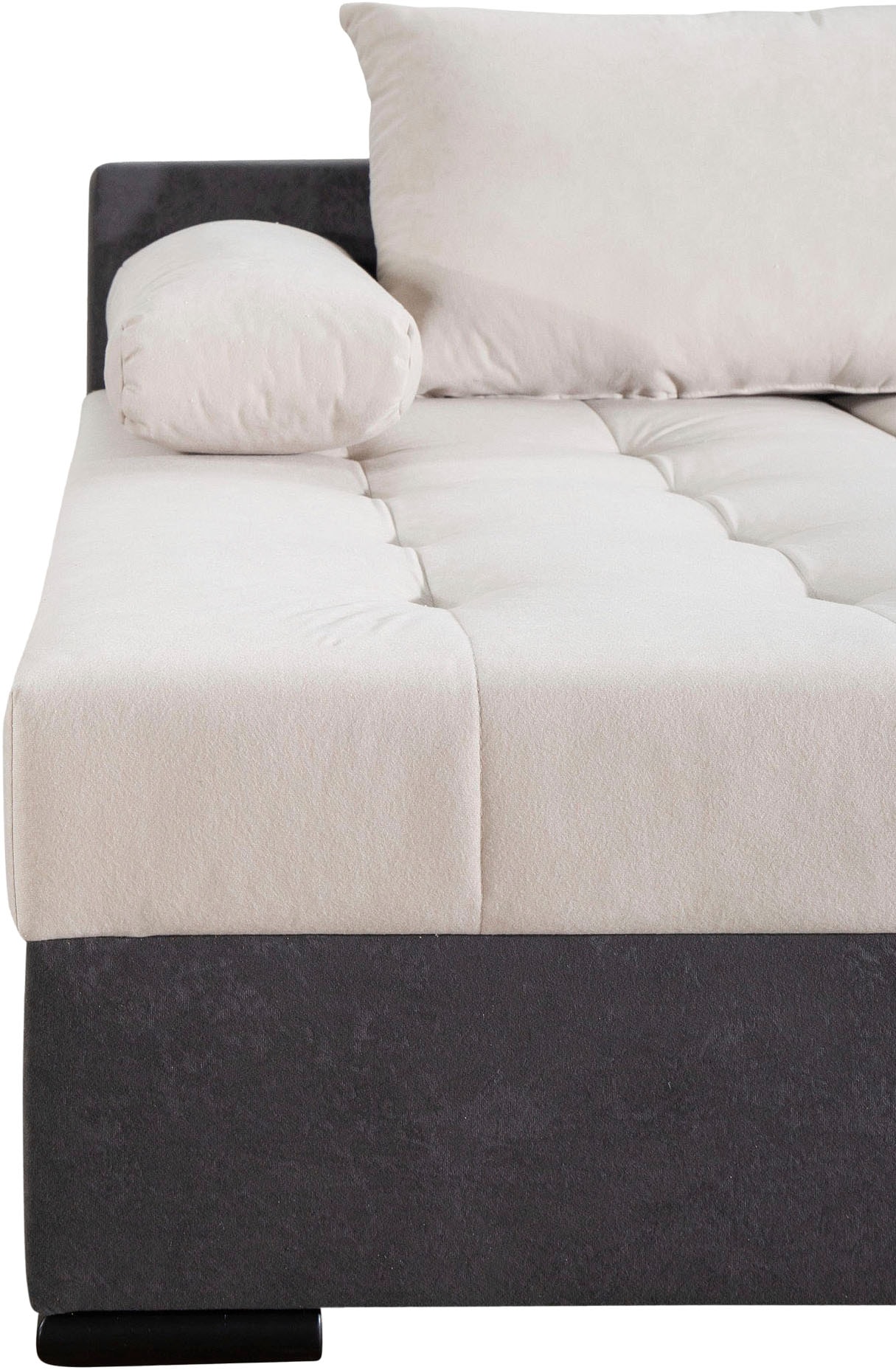 COLLECTION AB Wohnlandschaft »Josy, U-Form, Schlafsofa mit Bettkasten«, (Cord-/Mix), flexible Recamiere, Breite: 269cm, inklusive Rückenkissen