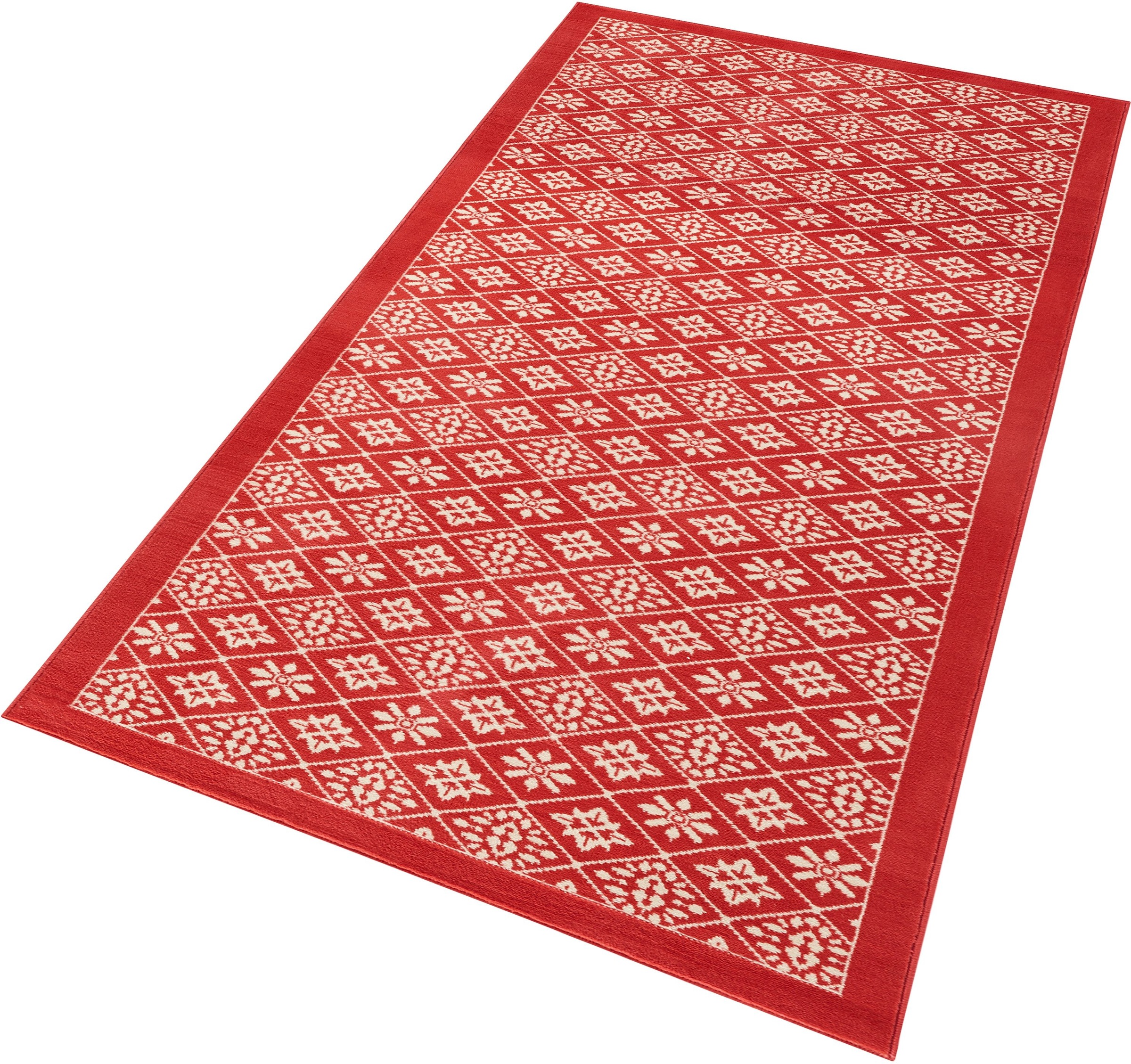 HANSE Home Läufer »Tile«, rechteckig, 9 mm Höhe, Kurzflor, Rauten Fliesen Design, Muster, mit Bordüre, mehrfarbig