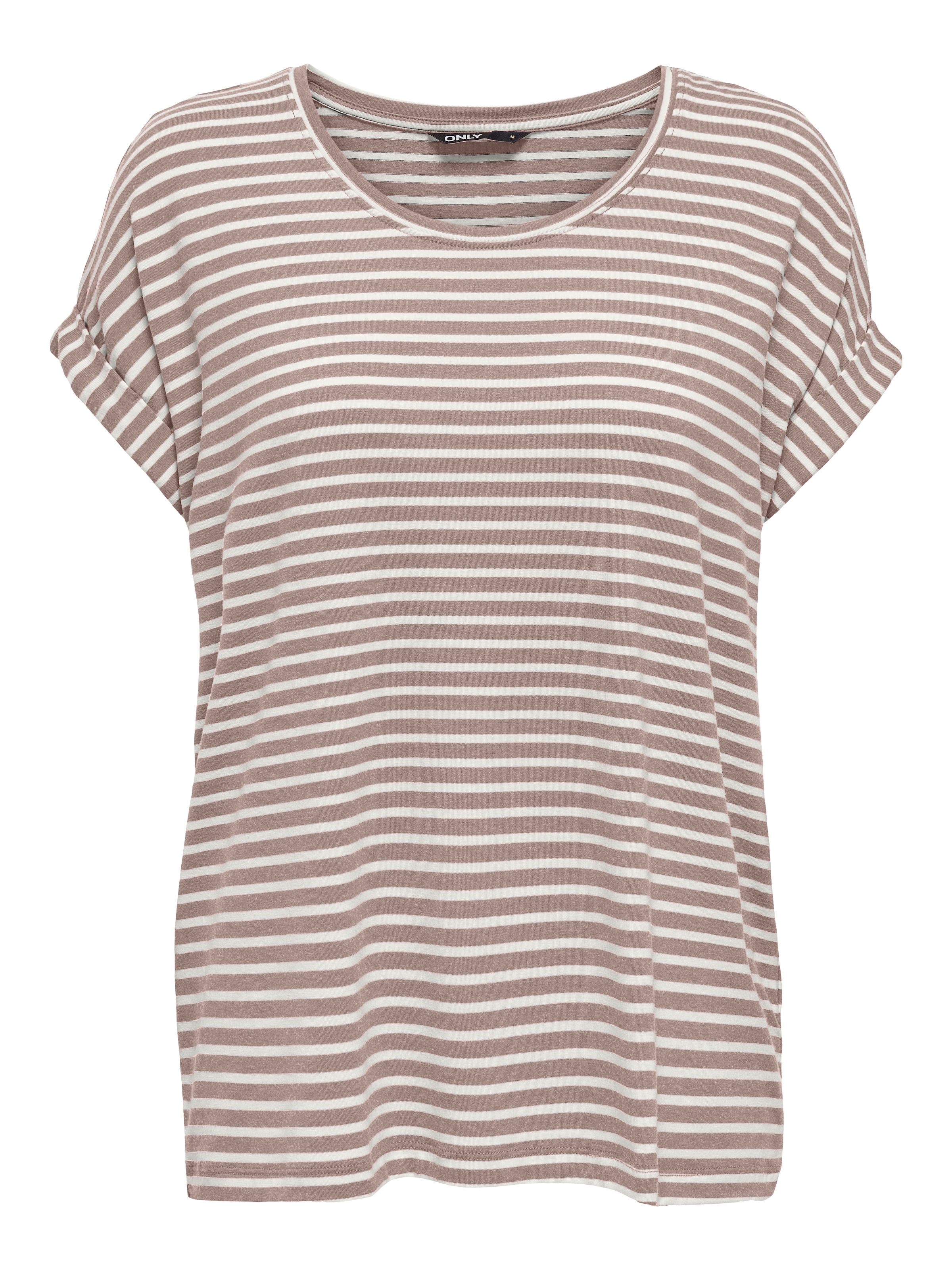 ONLY Kurzarmshirt »ONLMOSTER STRIPE S/S O-NECK TOP JRS NOOS« gestreift, lässig geschnitten, Jersey, Rundhals, Viskosemischung