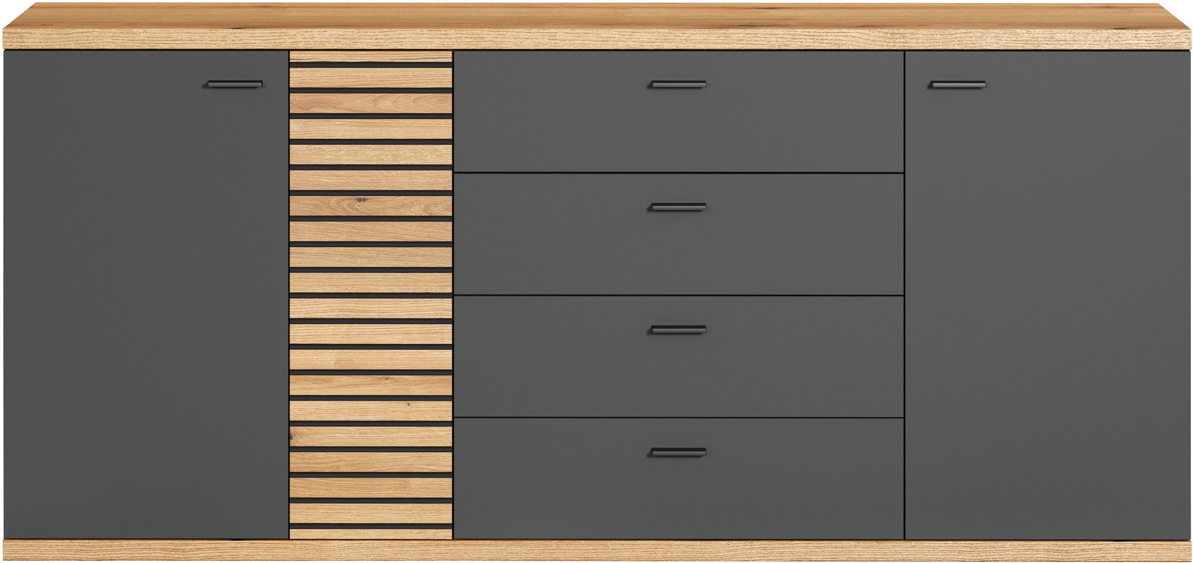 INOSIGN Sideboard »Galway«, Kommode mit angesagter Rillenoptik und Soft-Close - 186/42/85 cm