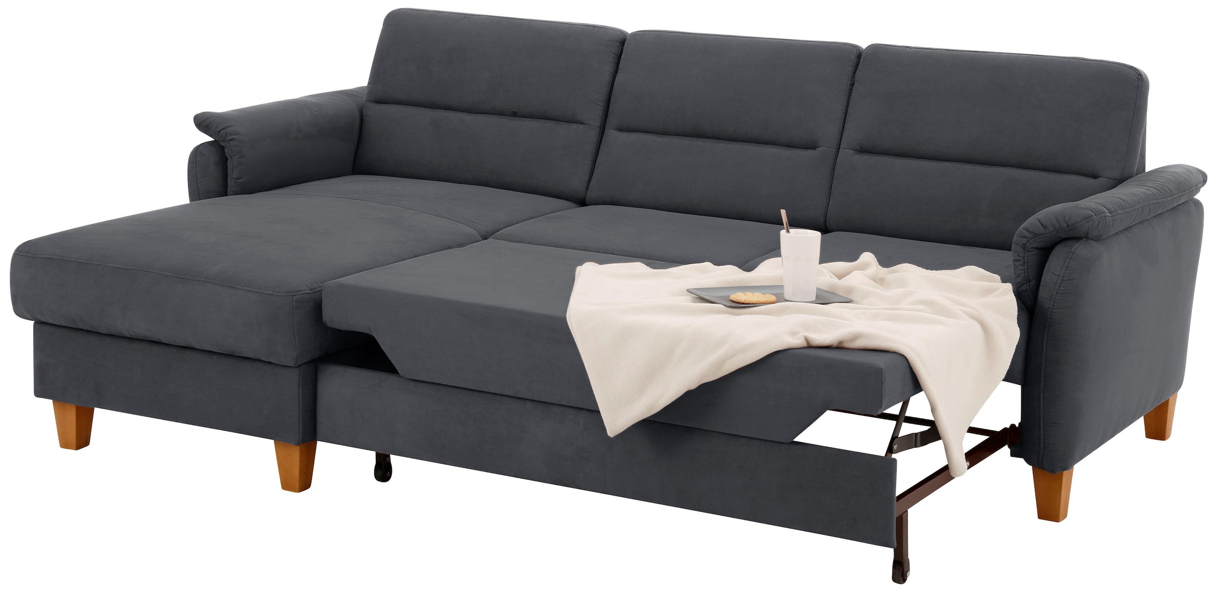 Home affaire Ecksofa »Palmera L-Form«, Federkern, wahlweise mit Bettfunktion und mit/ohne Bettkasten