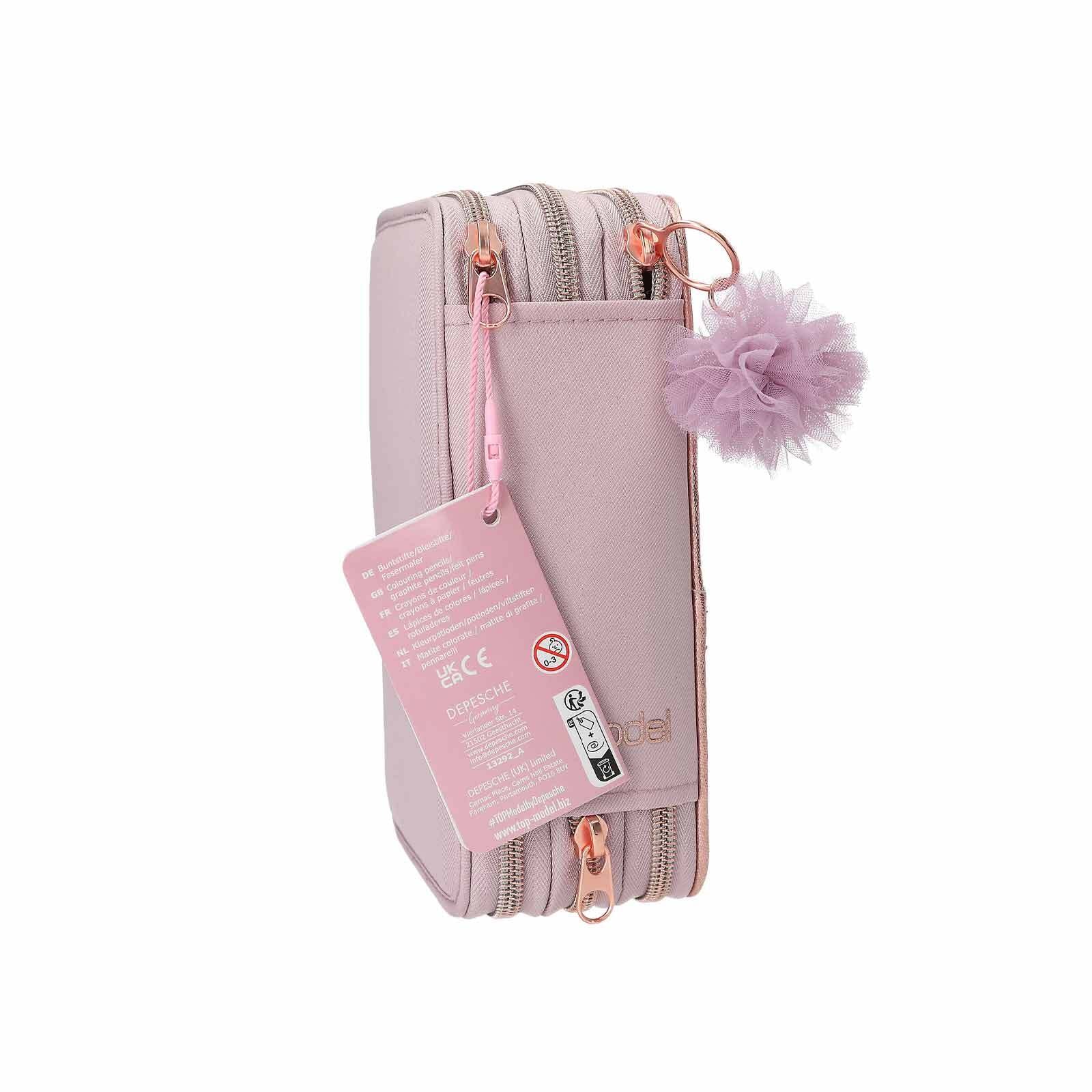 Depesche Buntstift »3-Fach Federtasche VIVA VIOLET inkl. Stifte TOPModel 7,5 x 13 x 20 cm lila«