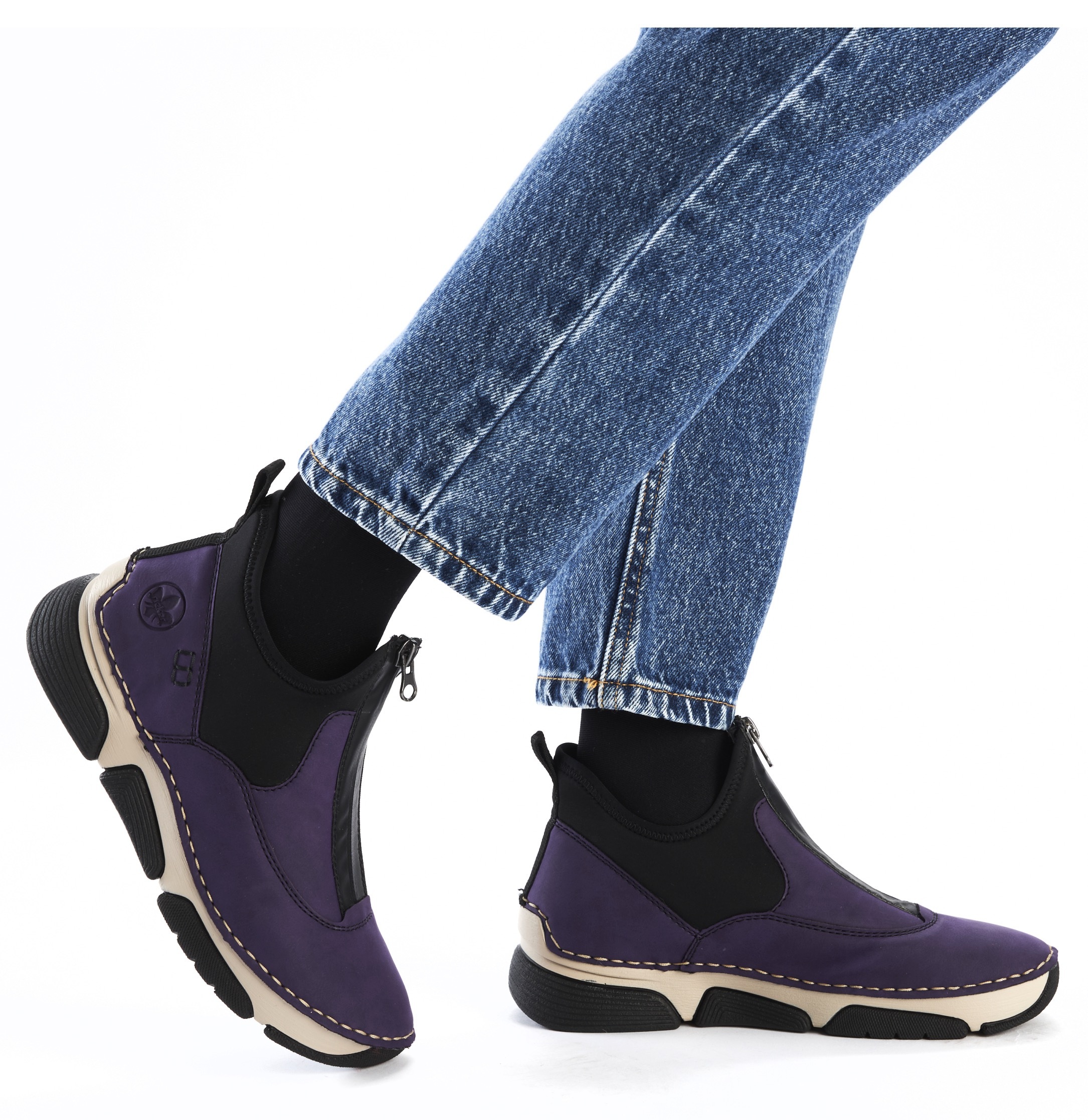 Rieker Slip-On Sneaker, Schlupfboots, High Top Sneaker, neue Kollektion, Elastik-Einstieg