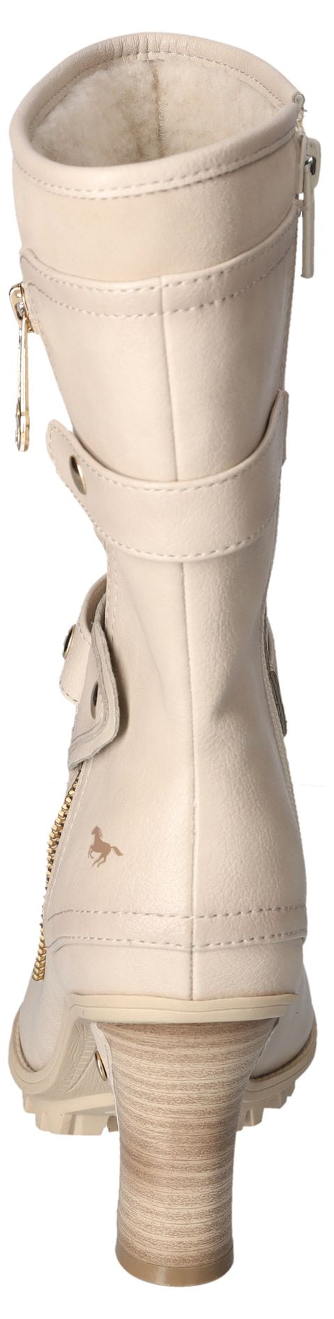 Mustang Shoes Winterstiefel, Absatzstiefel, Reißverschluss, mit trendigen Details